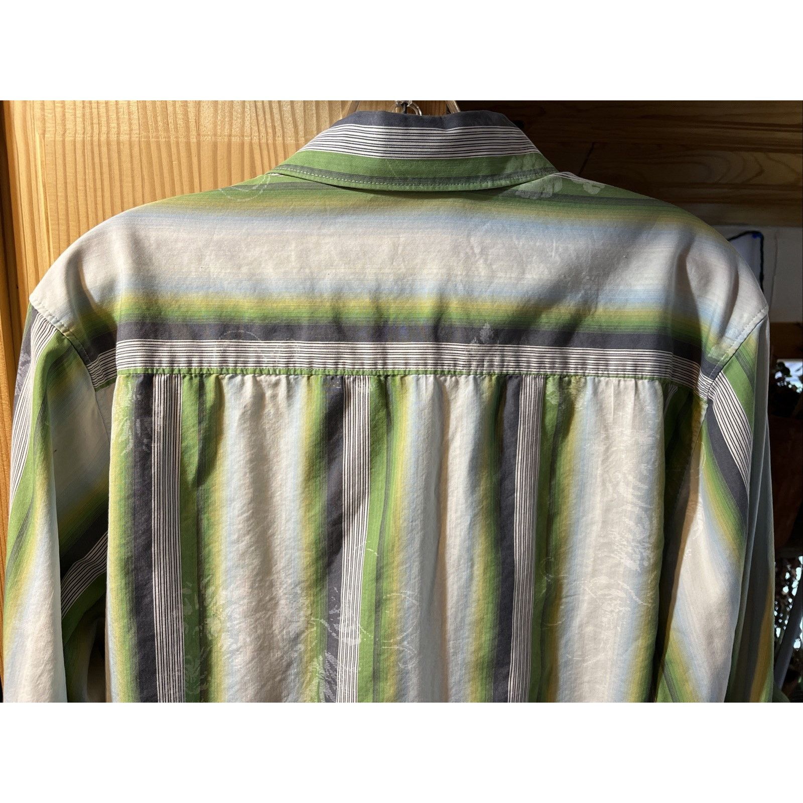 DKNY DKNY Jeans Shirt Mens Large Button Blue Green Striped Cotton Size US L / EU 52-54 / 3 - 8 Thumbnail