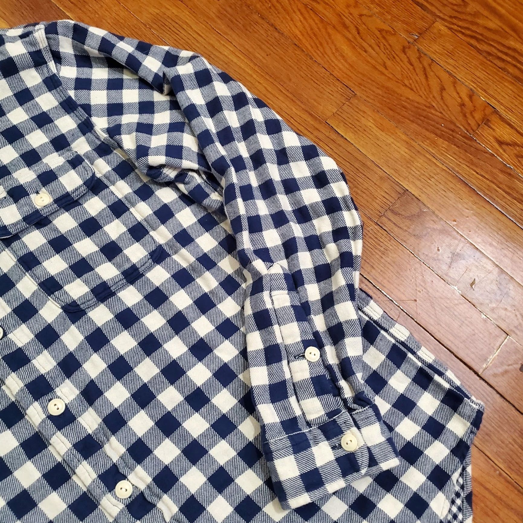 Polo Ralph Lauren Polo Ralph Lauren Shirt Mens Large Blue White Plaid Flannel Button Down Heavy Size US L / EU 52-54 / 3 - 3 Thumbnail