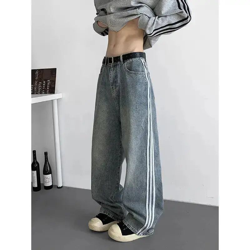 Japanese Brand Retro loose straight leg casual jeans Size US 32 / EU 48 - 4 Thumbnail