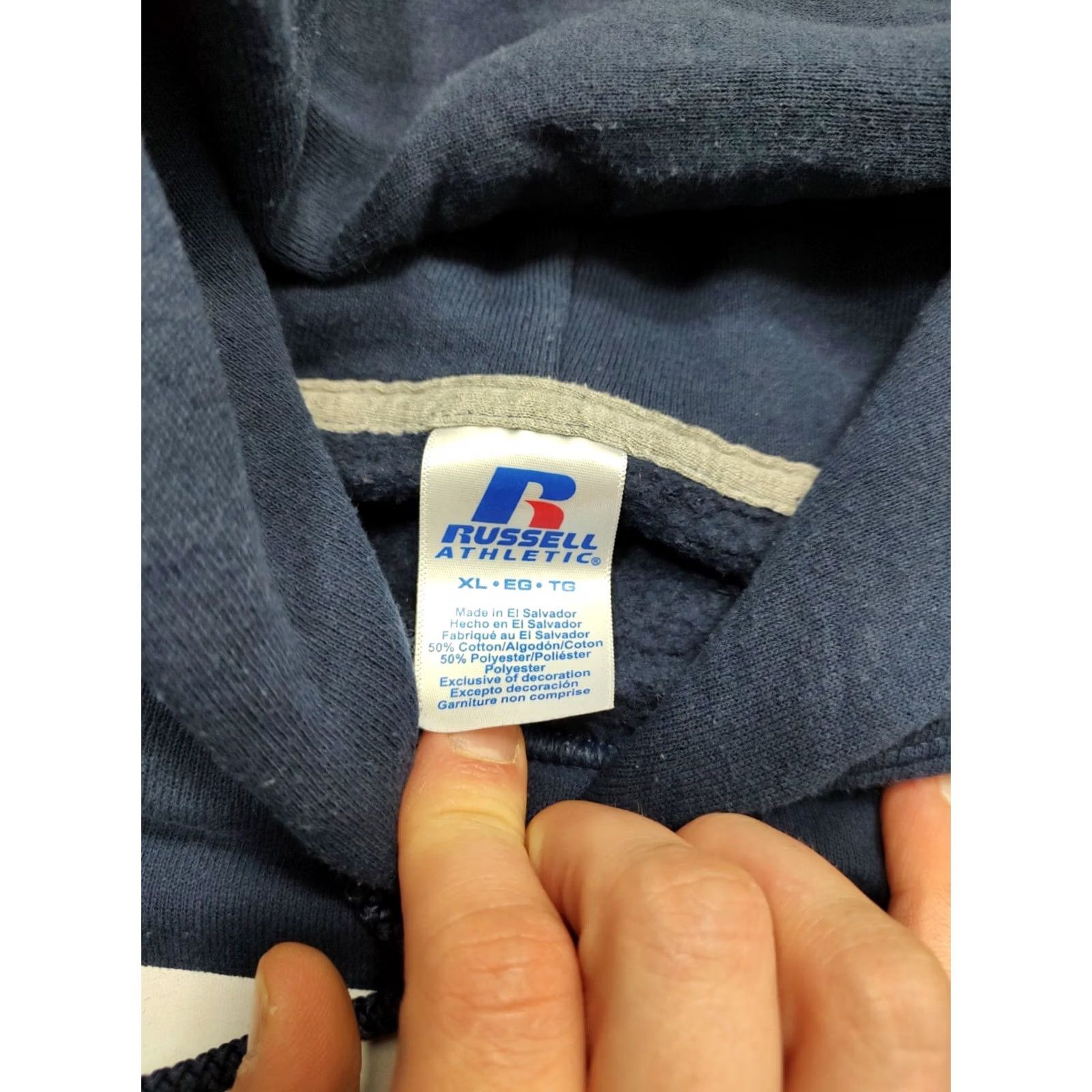 Russell Athletic VINTAGE Russell Athletic Hoodie Pullover Big Logo Graphic Fleece Blue XL Men 90s Classic, Hooded, Pockets, Lined Size US XL / EU 56 / 4 - 5 Thumbnail