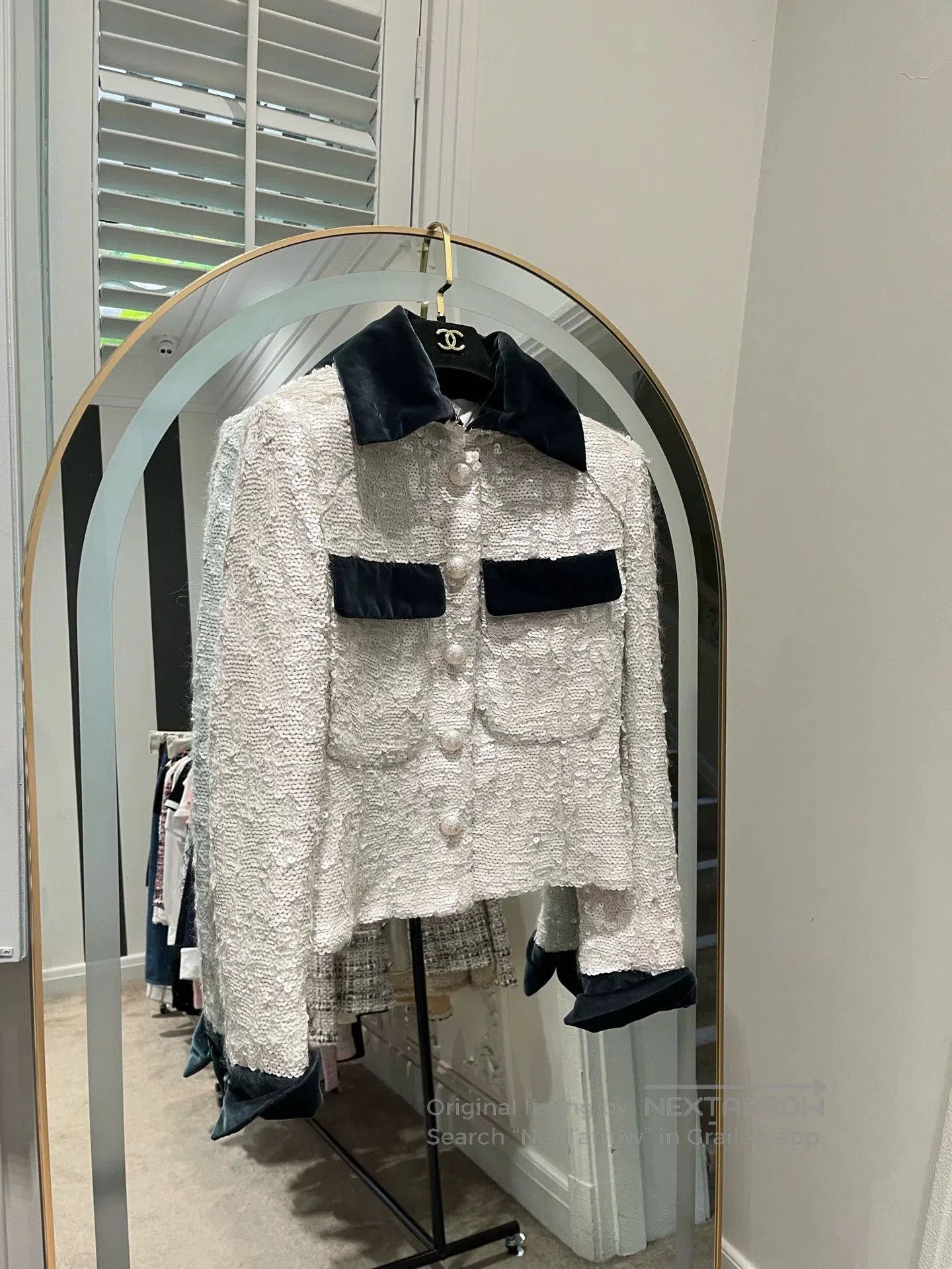 Chanel Chanel White Sequin Forest Series Jacket. Size US S / EU 44-46 / 1 - 1 Thumbnail