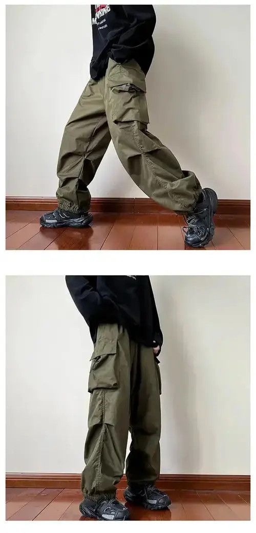 Japanese Brand Vintage Streetwear black cargo parachute pants y2k Size US 32 / EU 48 - 2 Thumbnail
