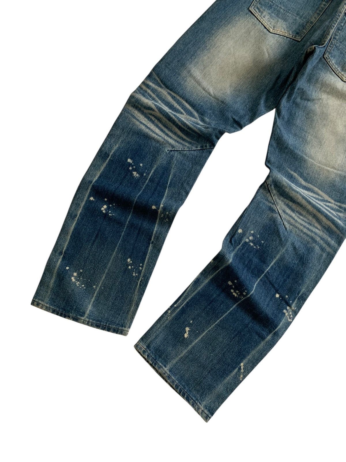 Japanese Brand PRPS Newyork Distressed Crazy Faded Curved Denim Size US 34 / EU 50 - 2 Thumbnail