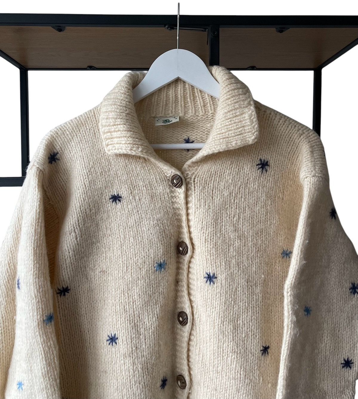 Handmade × Vintage Pachamama Handmade Original Wool Sweater Cardigan Nepal L Size L / US 10 / IT 46 - 3 Thumbnail