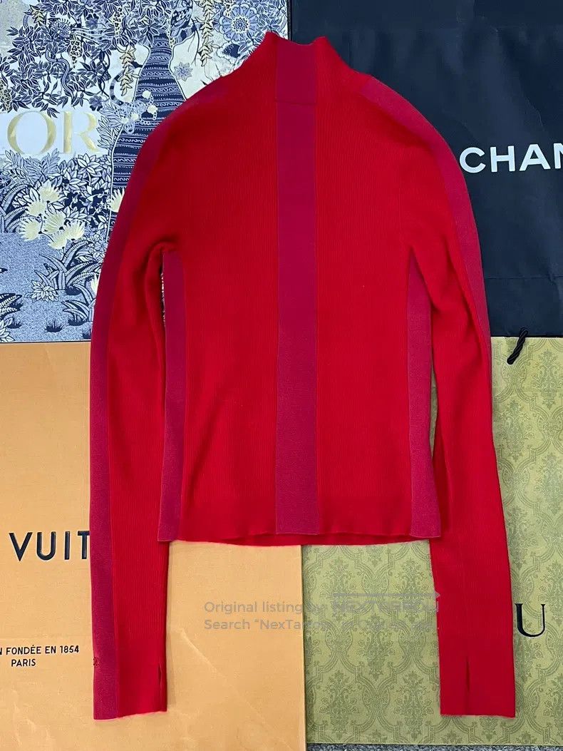 Chanel Chanel Ski series red double C wool long-sleeved sweater Size XXS / US 00 / IT 34 - 3 Thumbnail