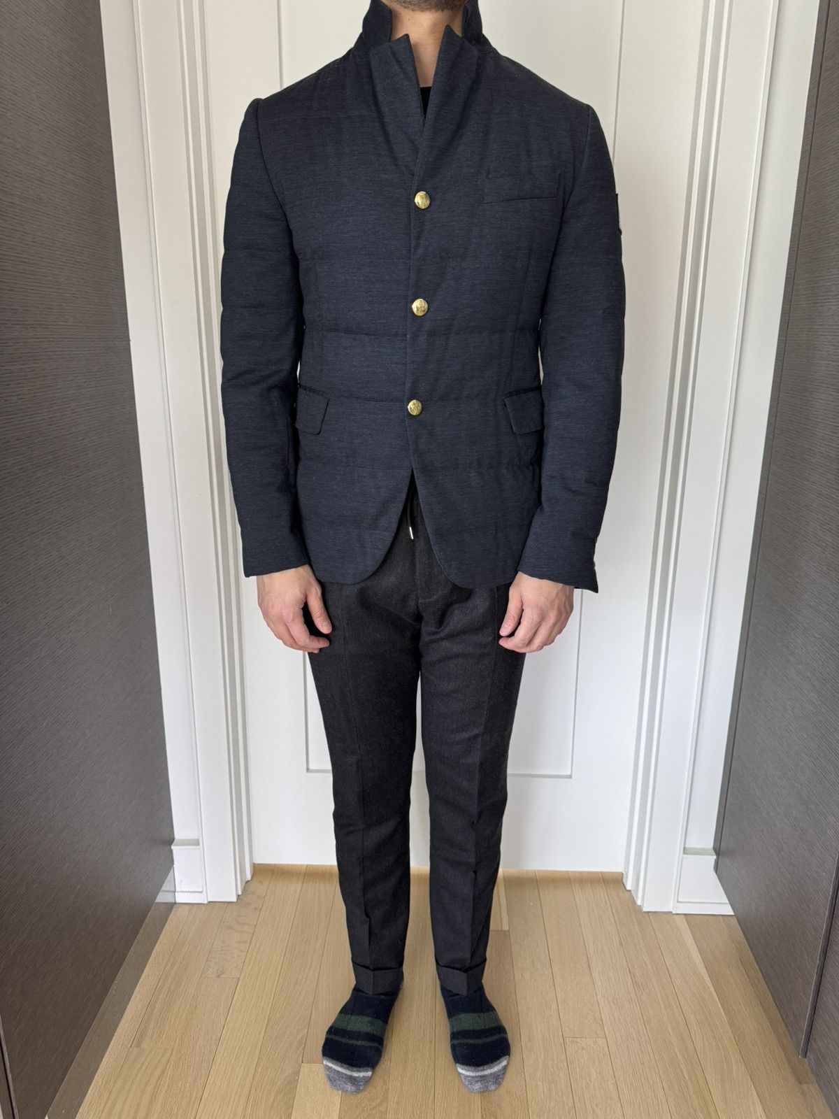 Moncler Gamme Bleu × Thom Browne Limited Edition Down Blazer by Thom Brown for Moncler Size US M / EU 48-50 / 2 - 2 Thumbnail