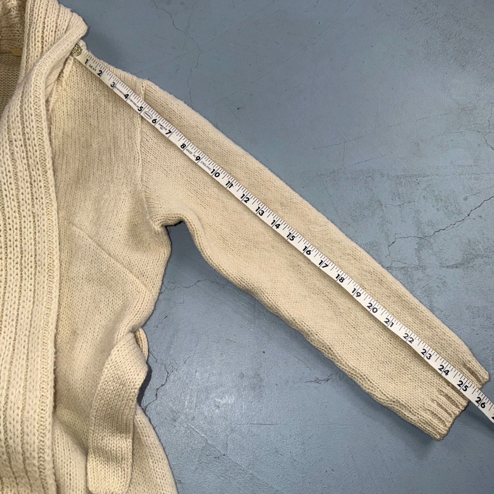 Vintage VTG Cardigan Knit Ribbed Open Belted Pockets Beige S/M Women Knit Style Ribbed Cardigan - VTG 70s 80s Boho Chic Size M / US 6-8 / IT 42-44 - 7 Thumbnail