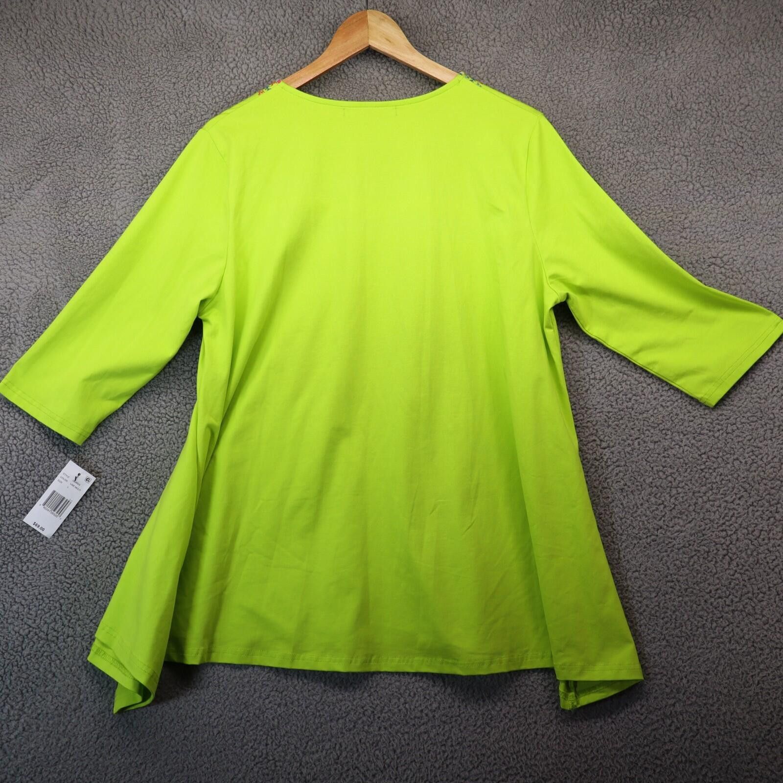 Other Calessa Nwt Green Embroidered V 3/4 Sleeve Tunic Top Large L Size L / US 10 / IT 46 - 7 Thumbnail