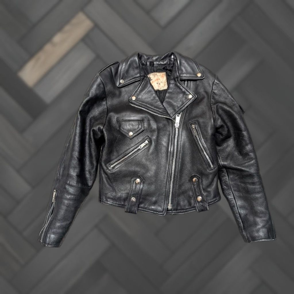 Vintage VINTAGE Leathermen Leather Jacket Biker Women S Black Cowhide 1980s Motorcycle Goth Punk Harley Size S / US 4 / IT 40 - 1 Thumbnail
