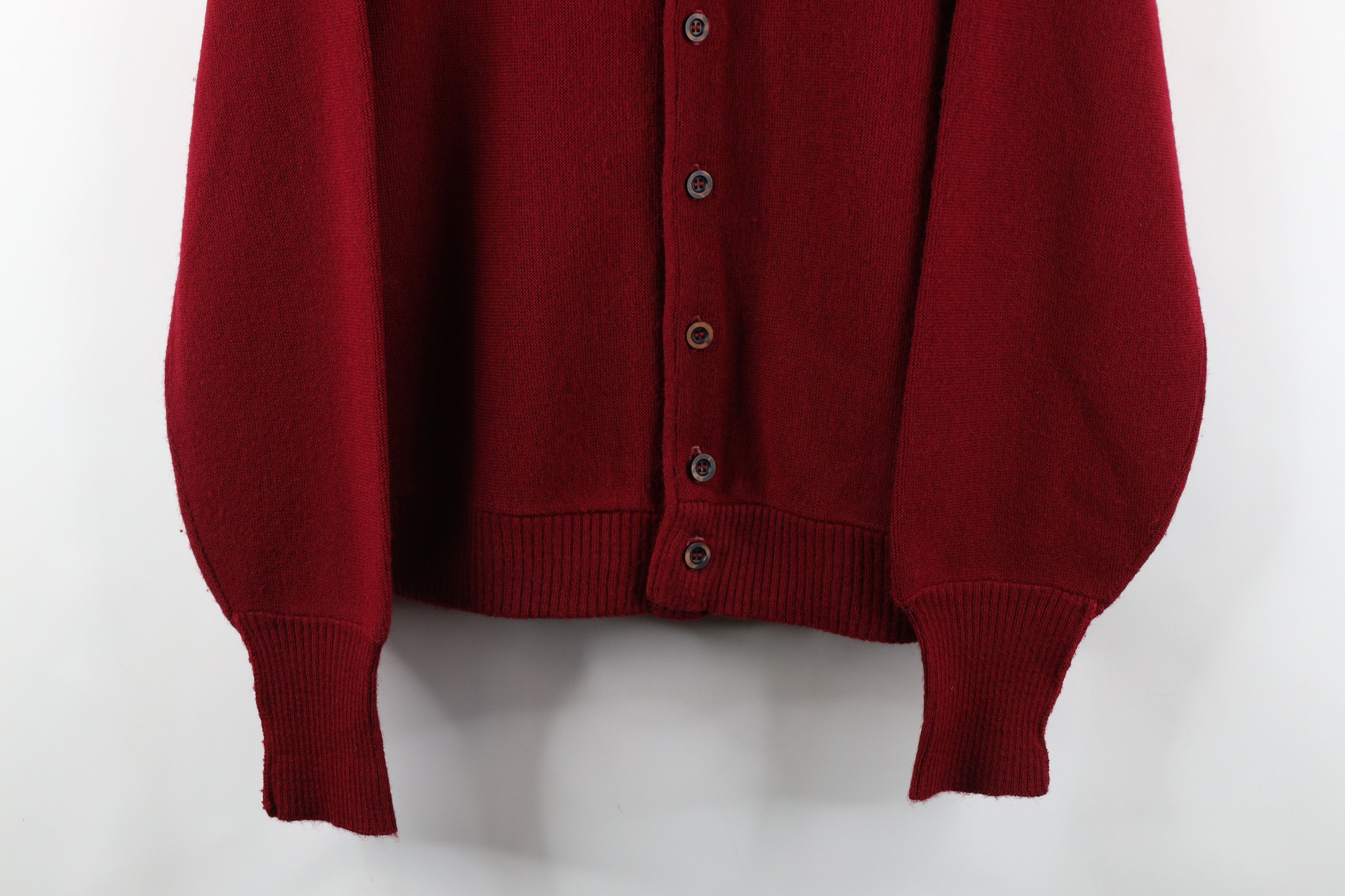Vintage Vintage 70s Streetwear Blank Knit Cardigan Sweater Red USA Size US M / EU 48-50 / 2 - 3 Thumbnail