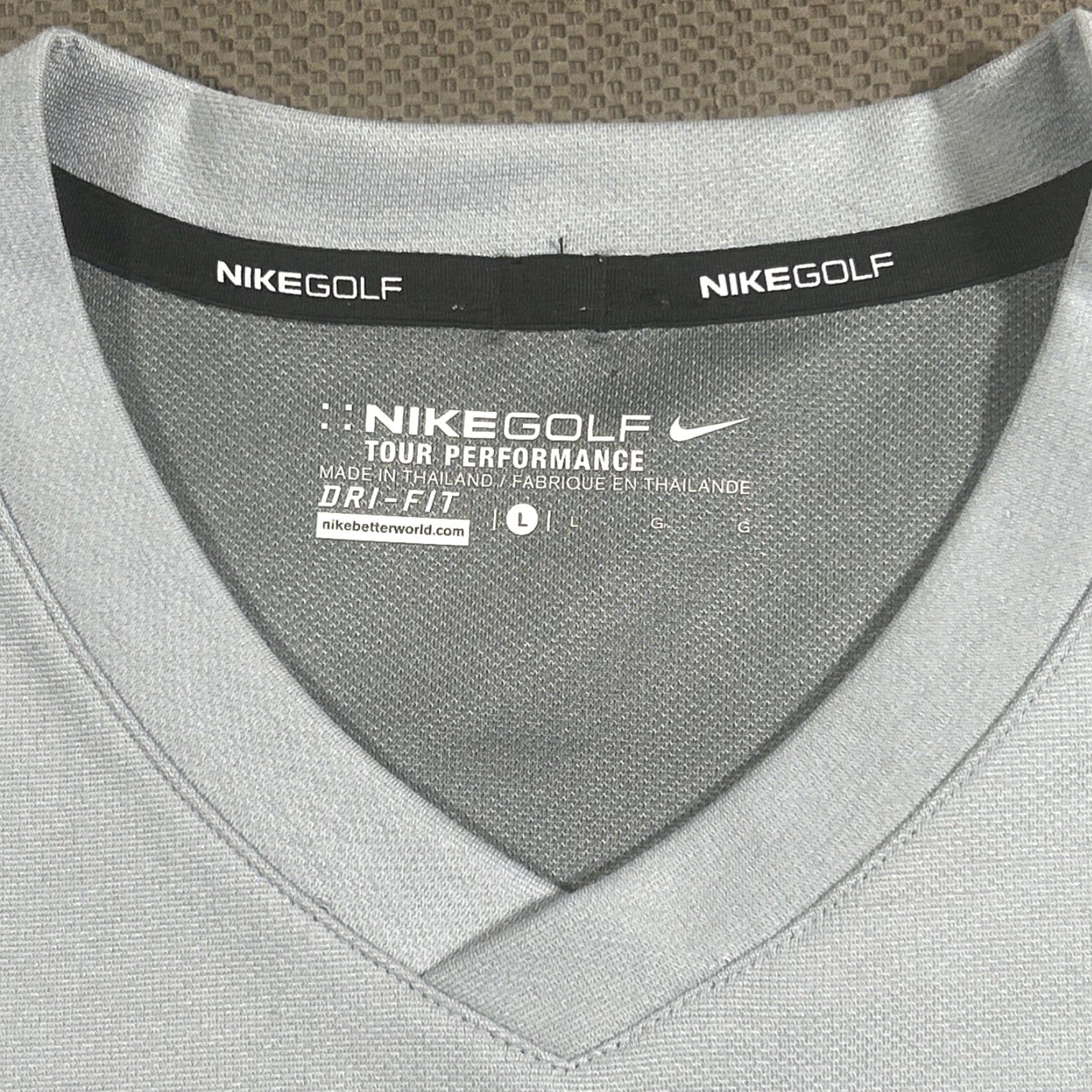 Nike Nike Golf Tour Performance Dri Fit Men's L Pullover V-Neck Sweater Gray Knit Shirt Size US L / EU 52-54 / 3 - 2 Thumbnail