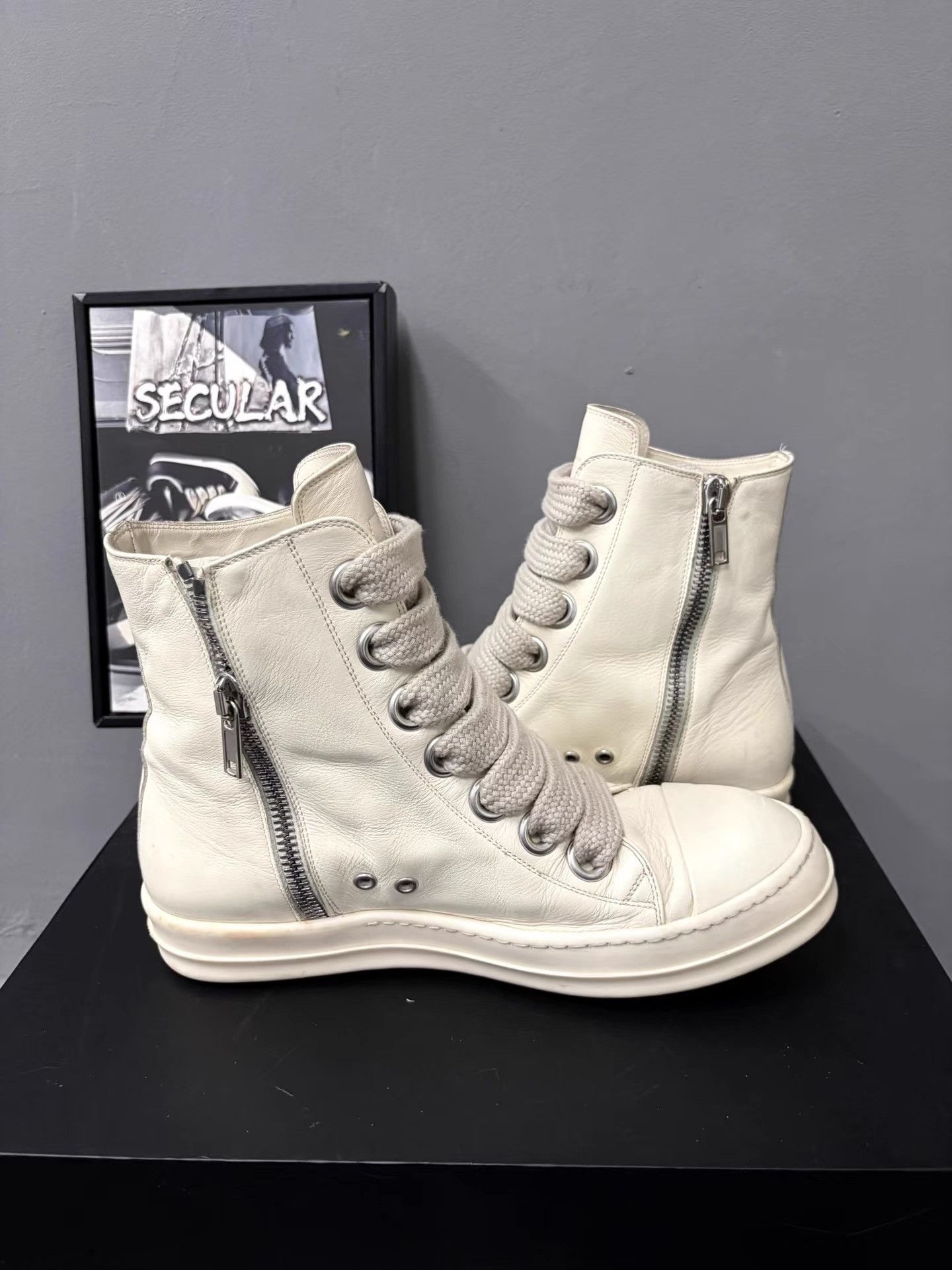 Rick Owens Rick Owens Mainline 24SS Wide-Lace High-Top Sneakers K34 Size US 10 / EU 43 - 6 Thumbnail