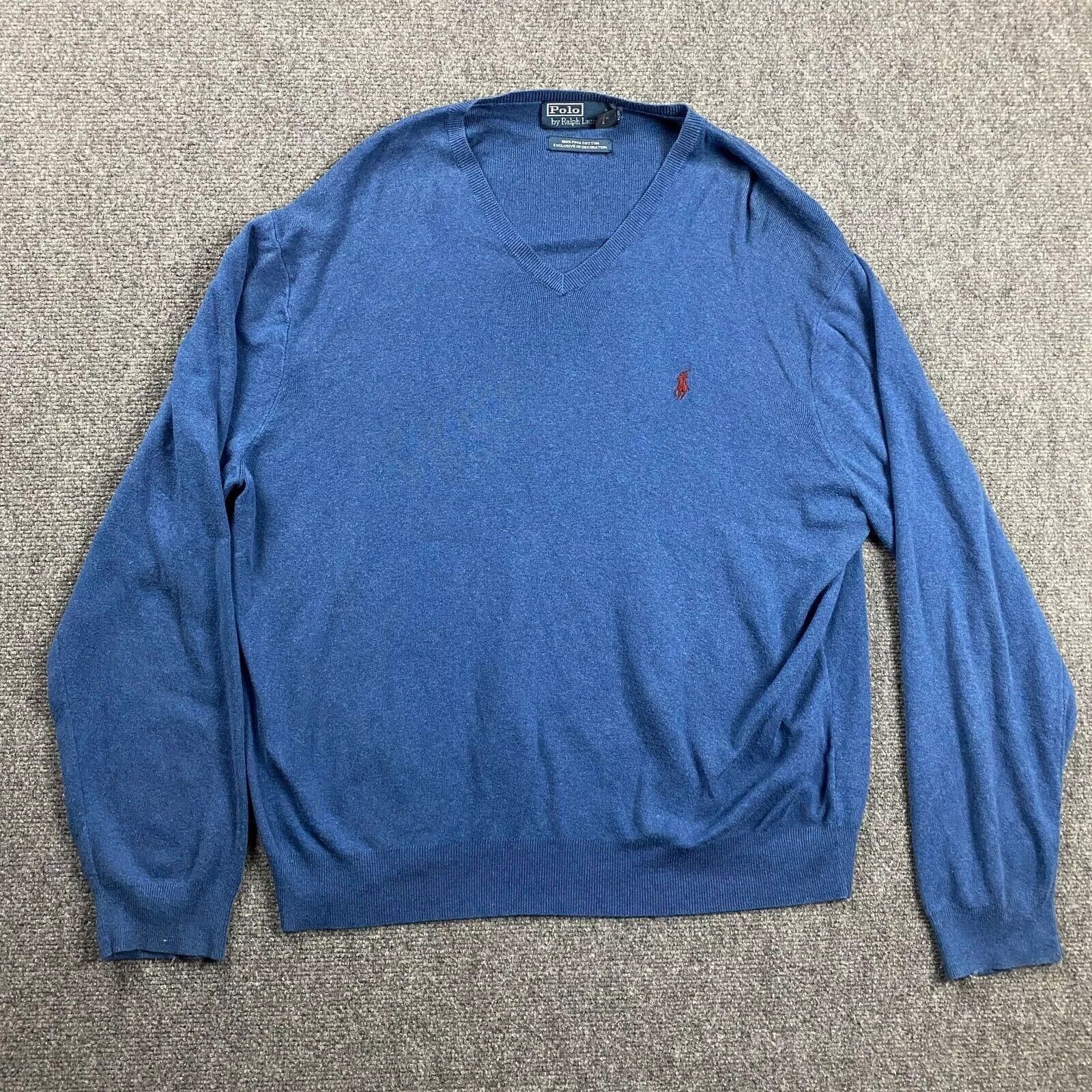Polo Ralph Lauren Vintage Polo Ralph Lauren Sweater XXL V-Neck Pima Cotton Size US XXL / EU 58 / 5 - 1 Thumbnail
