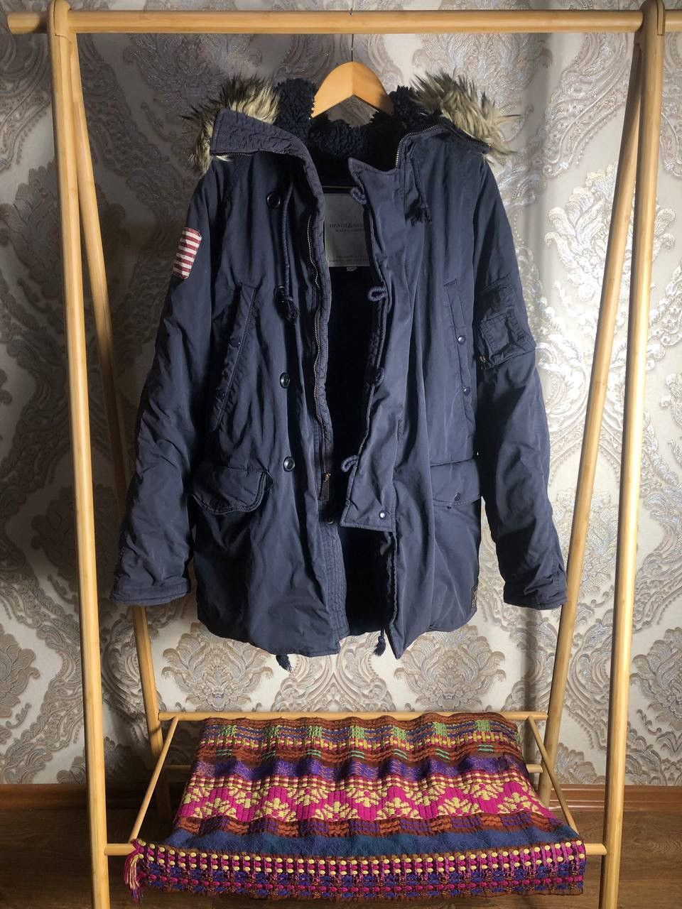 Denim & Supply Ralph Lauren VINTAGE POLO RALPH LAUREN USA FLAG JACKET DESIGNER RETRO 90s Size US L / EU 52-54 / 3 - 3 Thumbnail