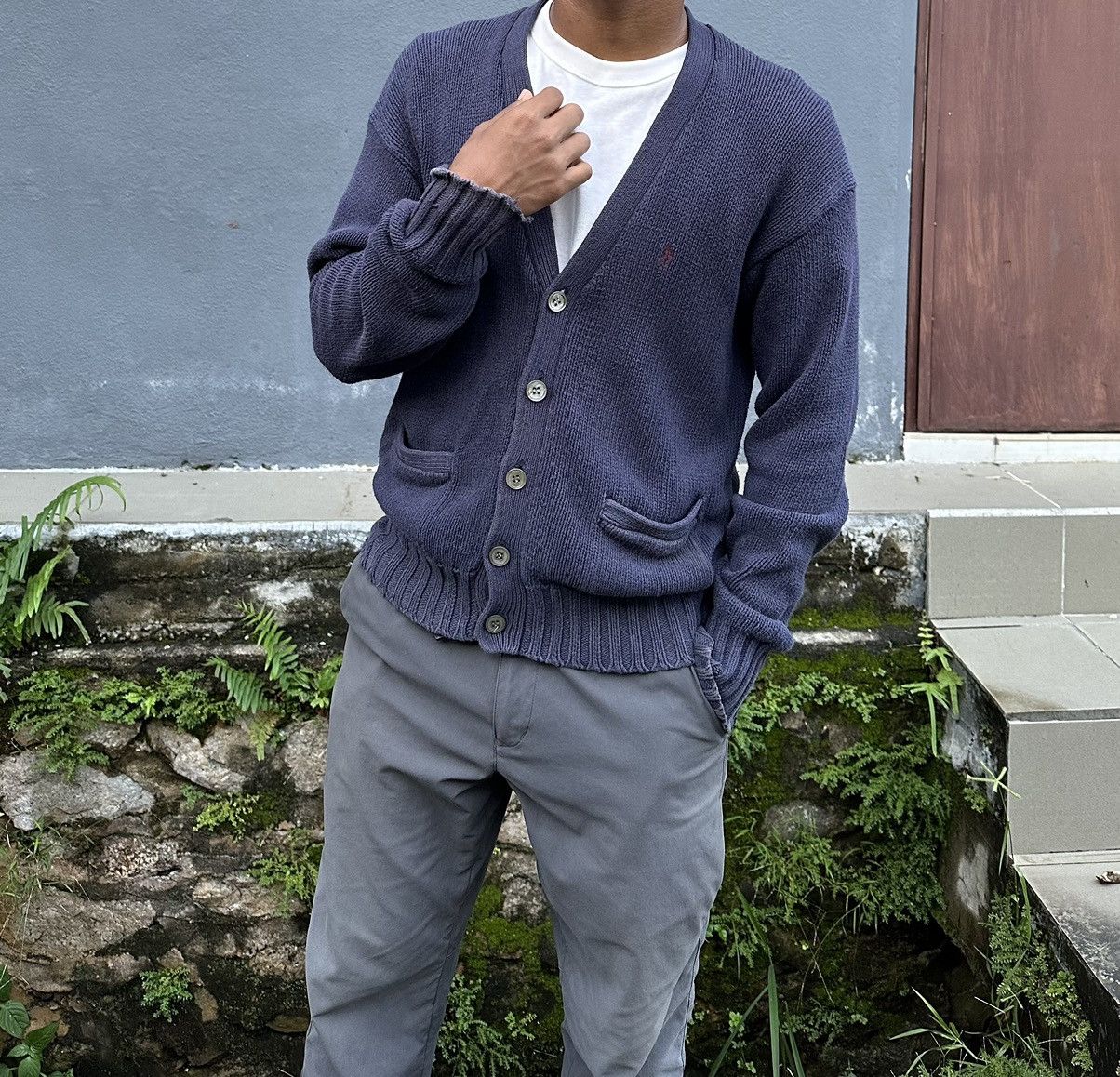 Vintage THRASHED Faded Polo Ralph Laurent Cardigan Size US M / EU 48-50 / 2 - 6 Thumbnail