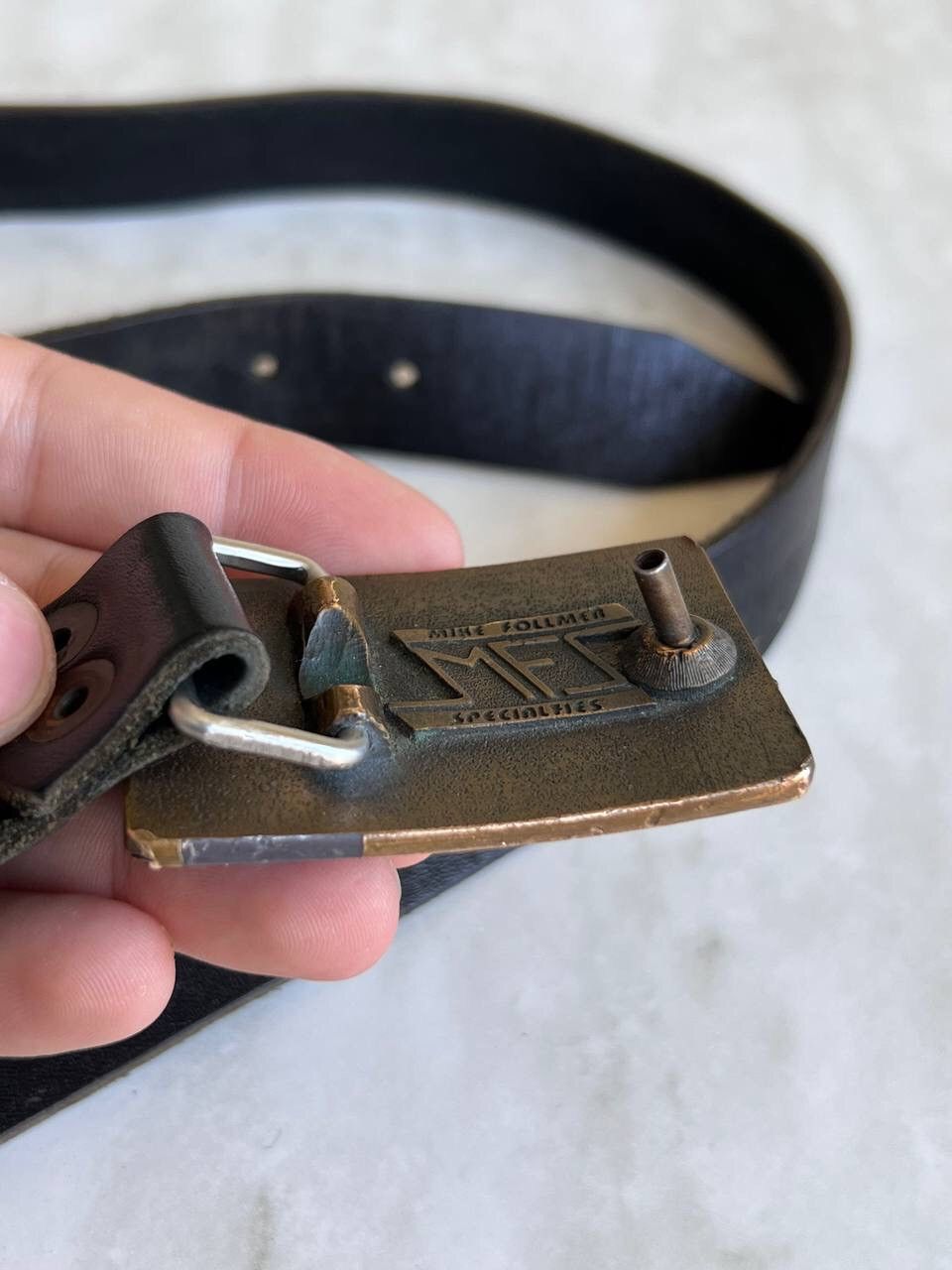 Vintage Vintage 90s Y2K Bosch Mike Follmer Belt Leather Metal Logo Size ONE SIZE - 3 Thumbnail