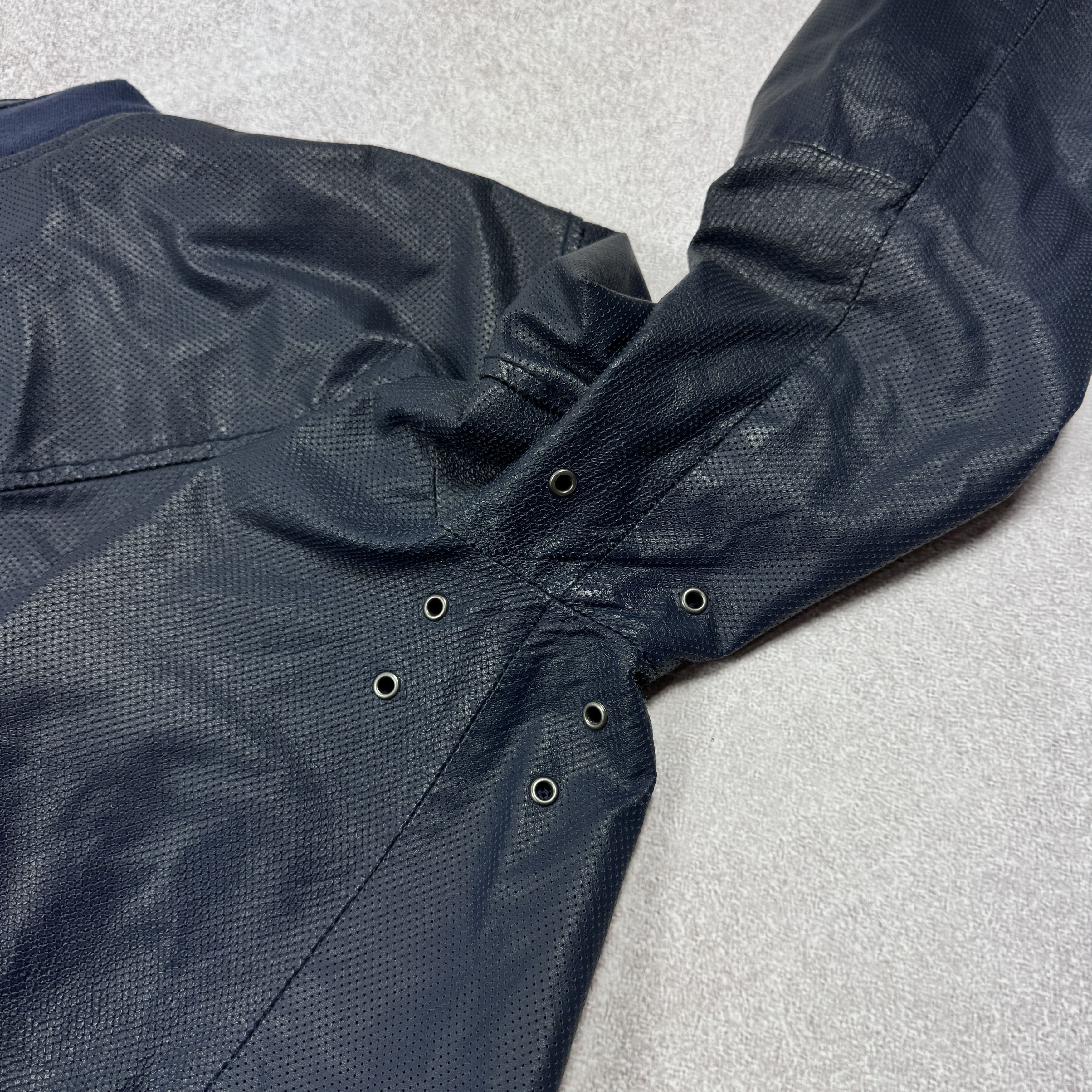 Armani Men`s Armani Jeans Navy Perforated Leather Jacket Size 3XL Size US XXL / EU 58 / 5 - 17 Thumbnail