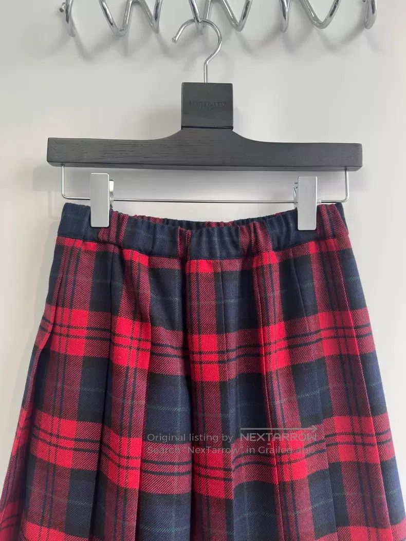 Comme des Garcons Comme des Garcons Size F Red Plaid Patchwork Print Pleated Size 23" - 4 Thumbnail