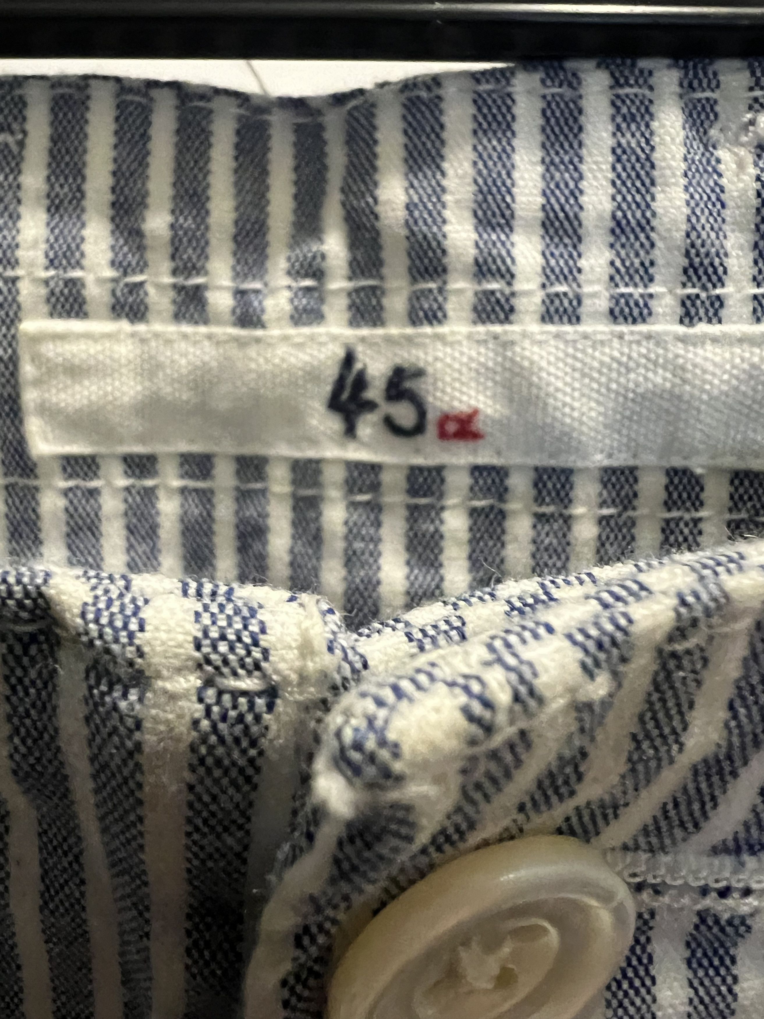 45rpm × Japanese Brand 45R Blue&White Striped Cotton Shorts Size US 30 / EU 46 - 3 Thumbnail