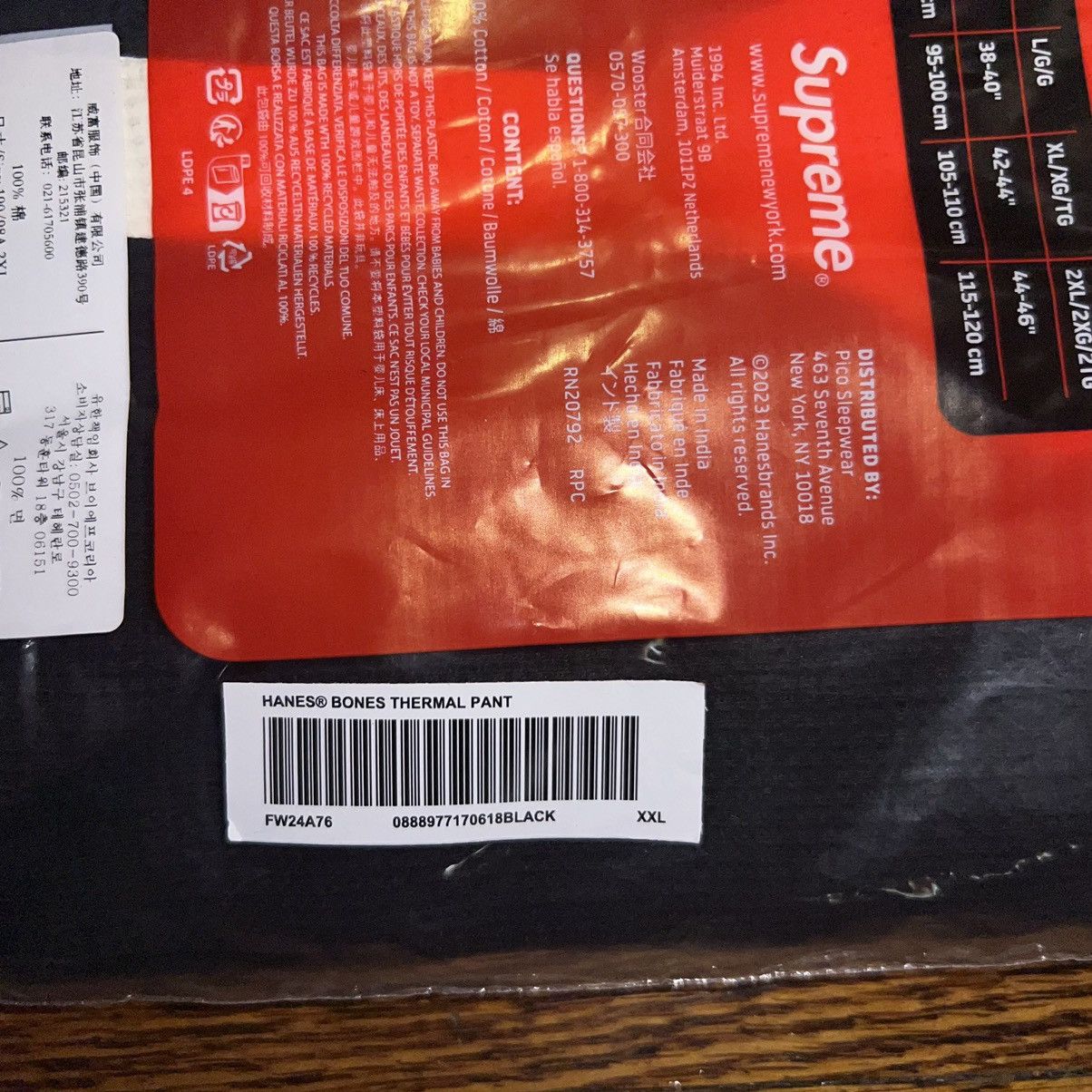 Supreme Supreme Hanes Bones Thermal Pants Black Size: XXL Size US 44 / EU 60 - 4 Thumbnail