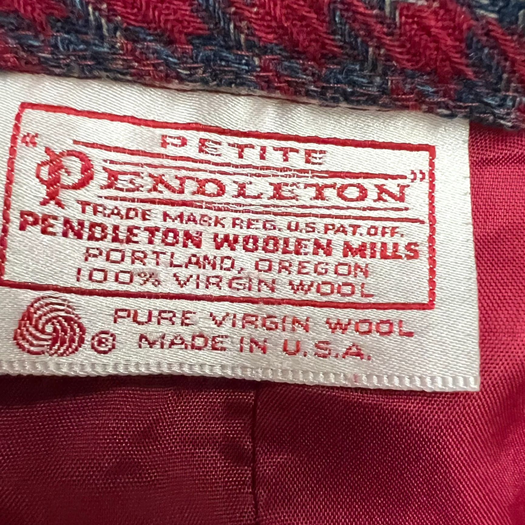 Pendleton VINTAGE Pendleton Wool Plaid A-Line Skirt Womens 4P Knee Length Red Blue 80s 90s Preppy Dry Clean Only Size 27" / US 4 / IT 40 - 7 Thumbnail