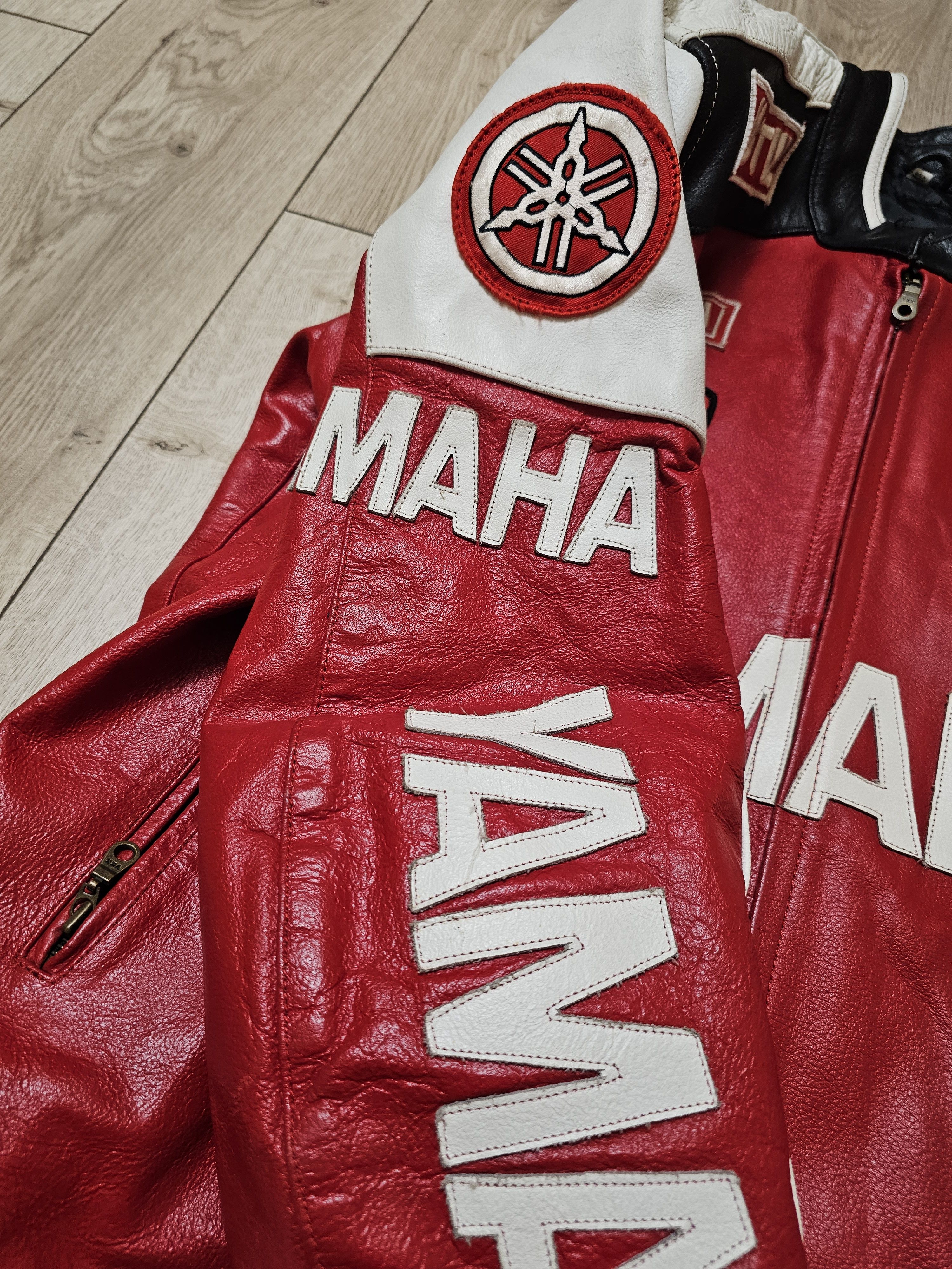 Yamaha YAMAHA RACING TEAM VINTAGE LEATHER JACKET YAMAHA JACKET 90s Size US L / EU 52-54 / 3 - 7 Thumbnail