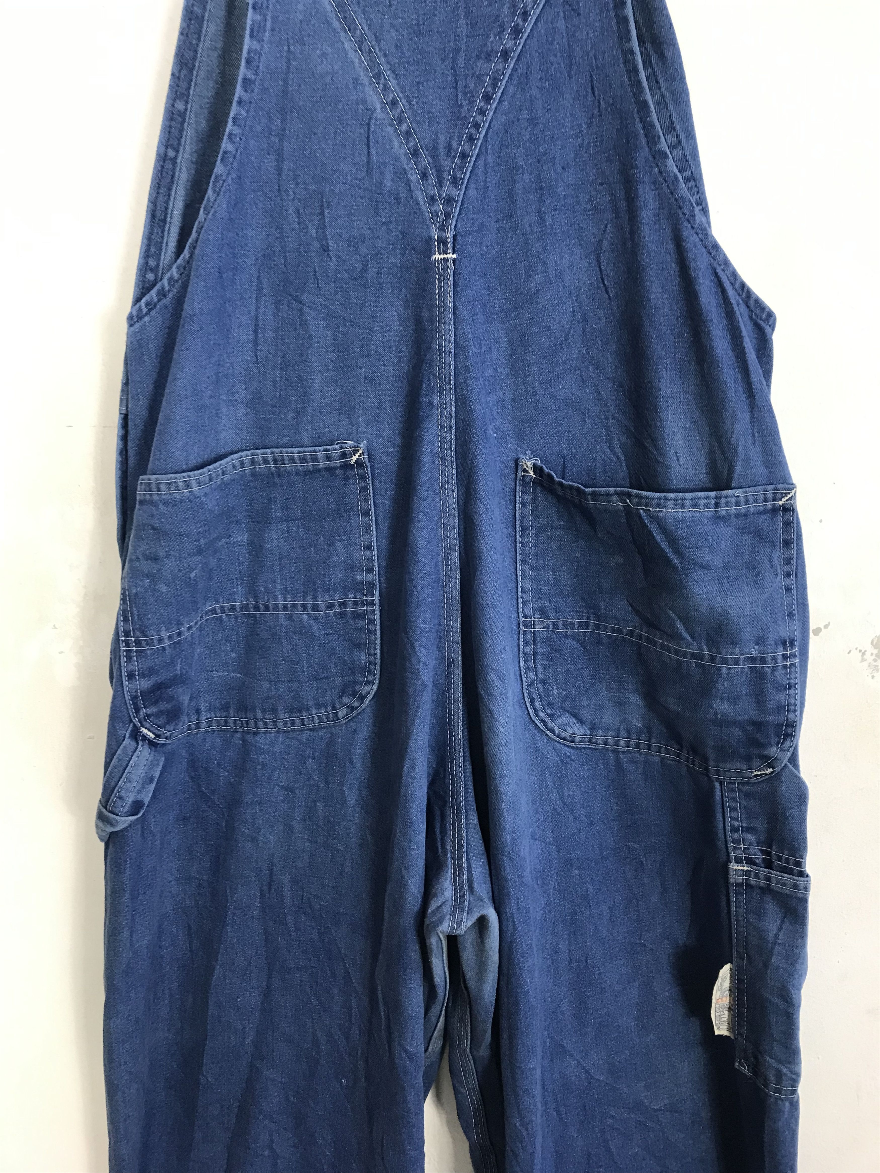 Sears 80s Sears Tradewear Union Made Indigo Denim Jeans Overall Size US 33 - 4 Thumbnail