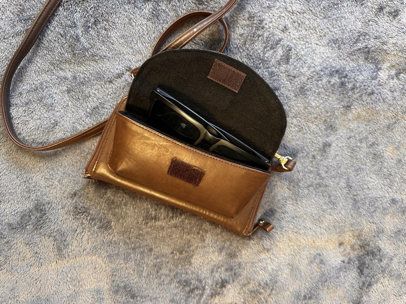 Other VTG Dolce Vita Moda Brown Leather Clutch Glasses Case Size ONE SIZE - 7 Thumbnail