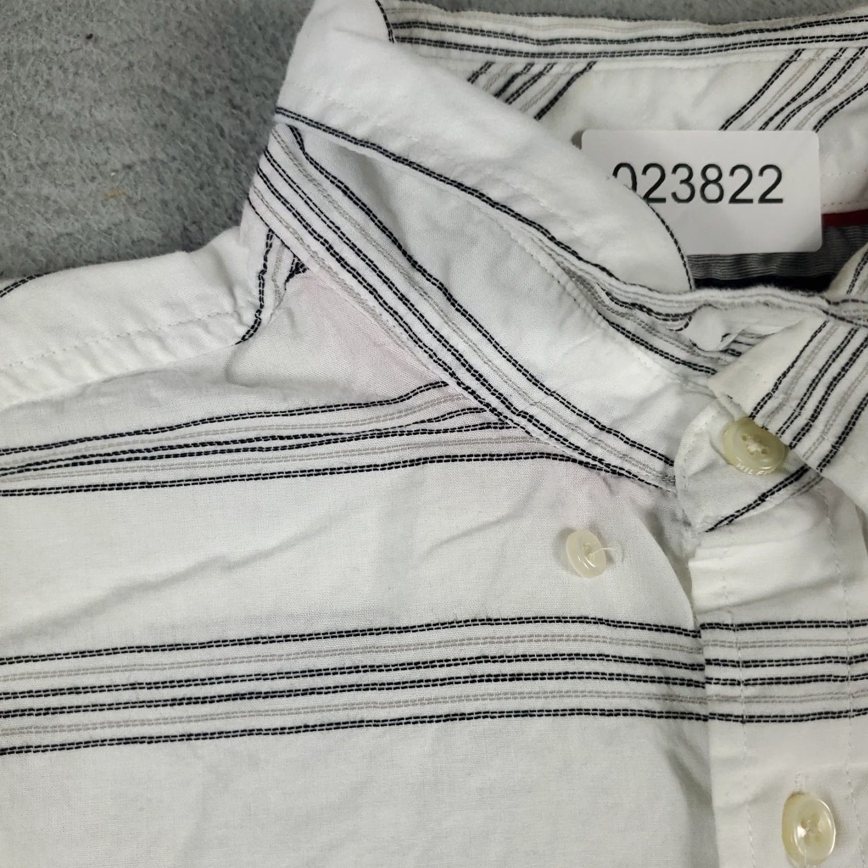 Tommy Hilfiger Tommy Hilfiger Gray Striped Button-Up Shirt Men's Small Short Sleeve Casual Modern Preppy Size US S / EU 44-46 / 1 - 6 Thumbnail