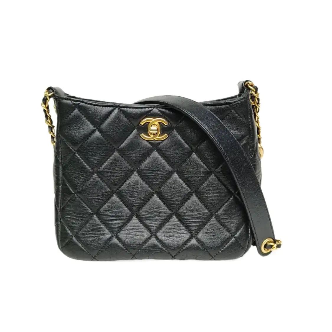 Chanel CHANEL black cowhide leather crossbody bag gold hardware detachable strap Size ONE SIZE - 1 Thumbnail