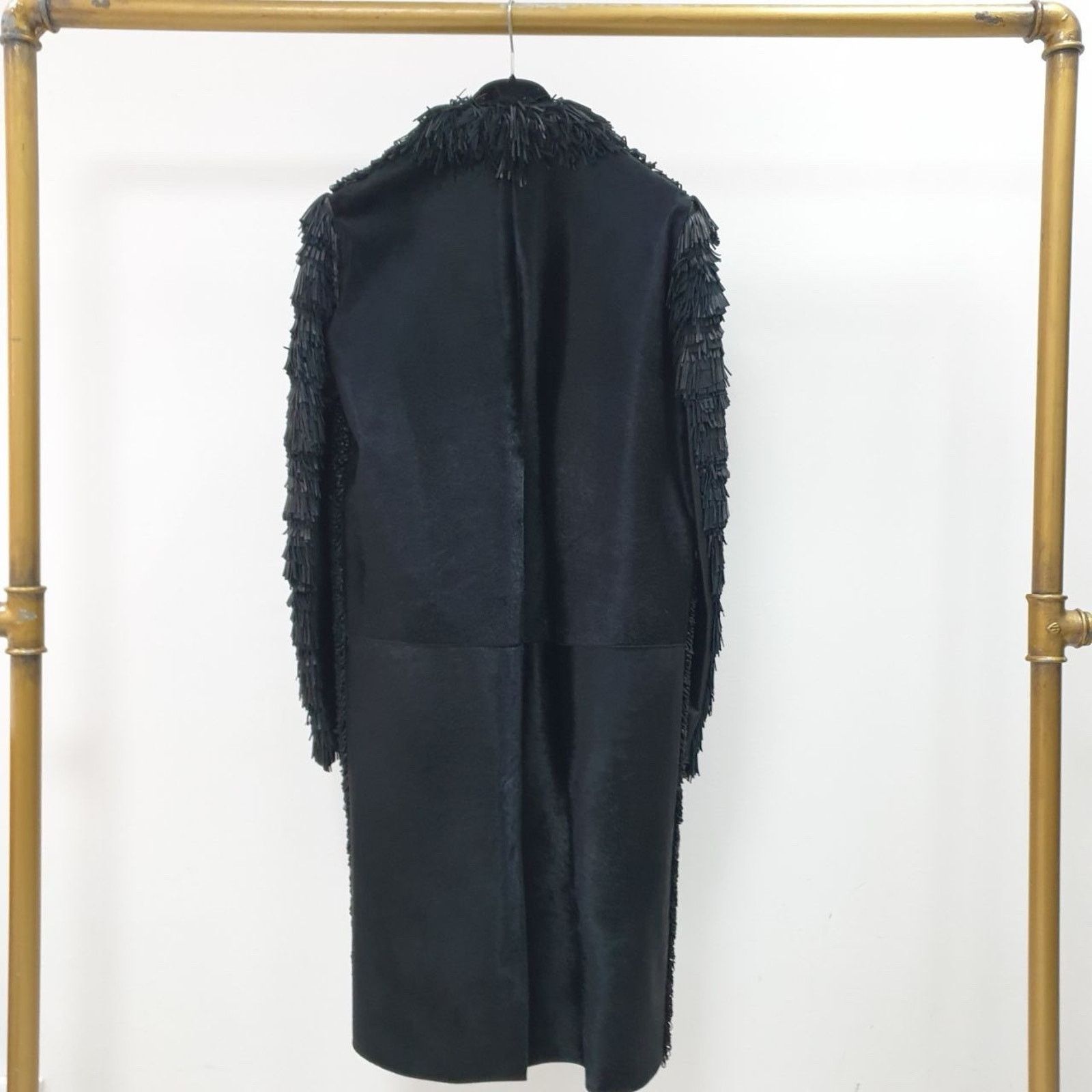 Fendi Fendi Black Leather Fringe and Loops Coat Sz.42 Size M / US 6-8 / IT 42-44 - 2 Thumbnail