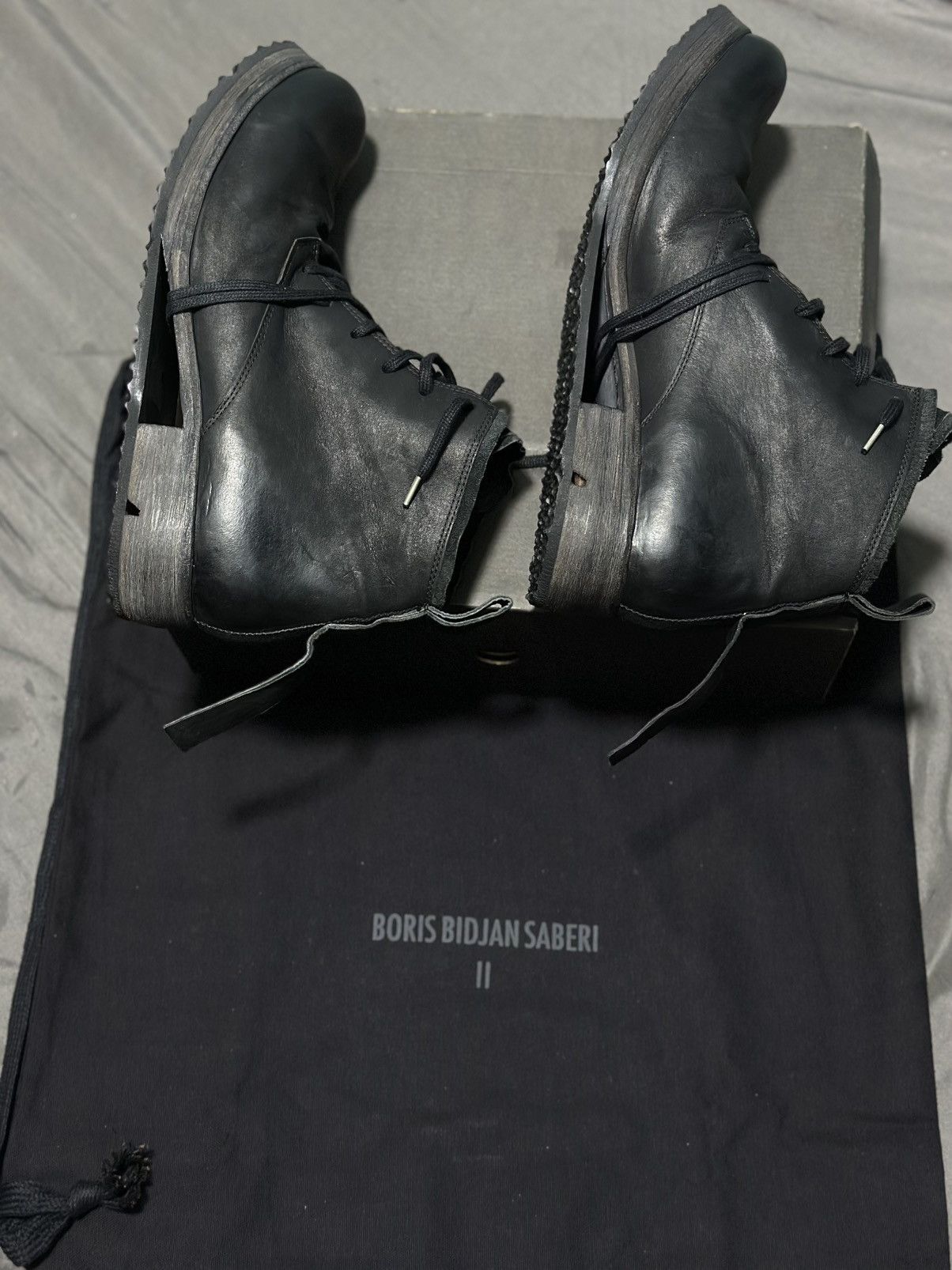Boris Bidjan Saberi Boris Bidjan Saberi BOOT4 Ankle Boots horse BLACK 45EUR Size US 12 / EU 45 - 7 Thumbnail