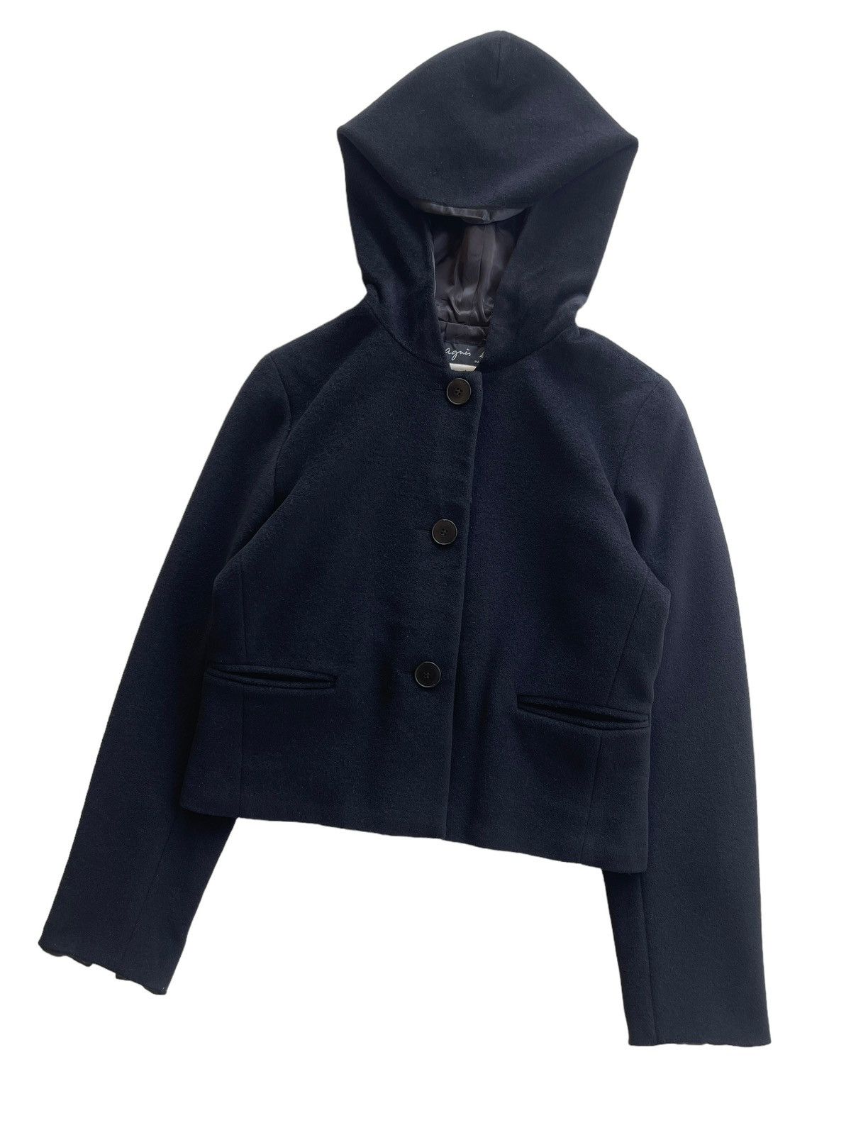 agnes b. Agnes.B Angora Cropped Hoodie Jacket Size XS / US 0-2 / IT 36-38 - 3 Thumbnail