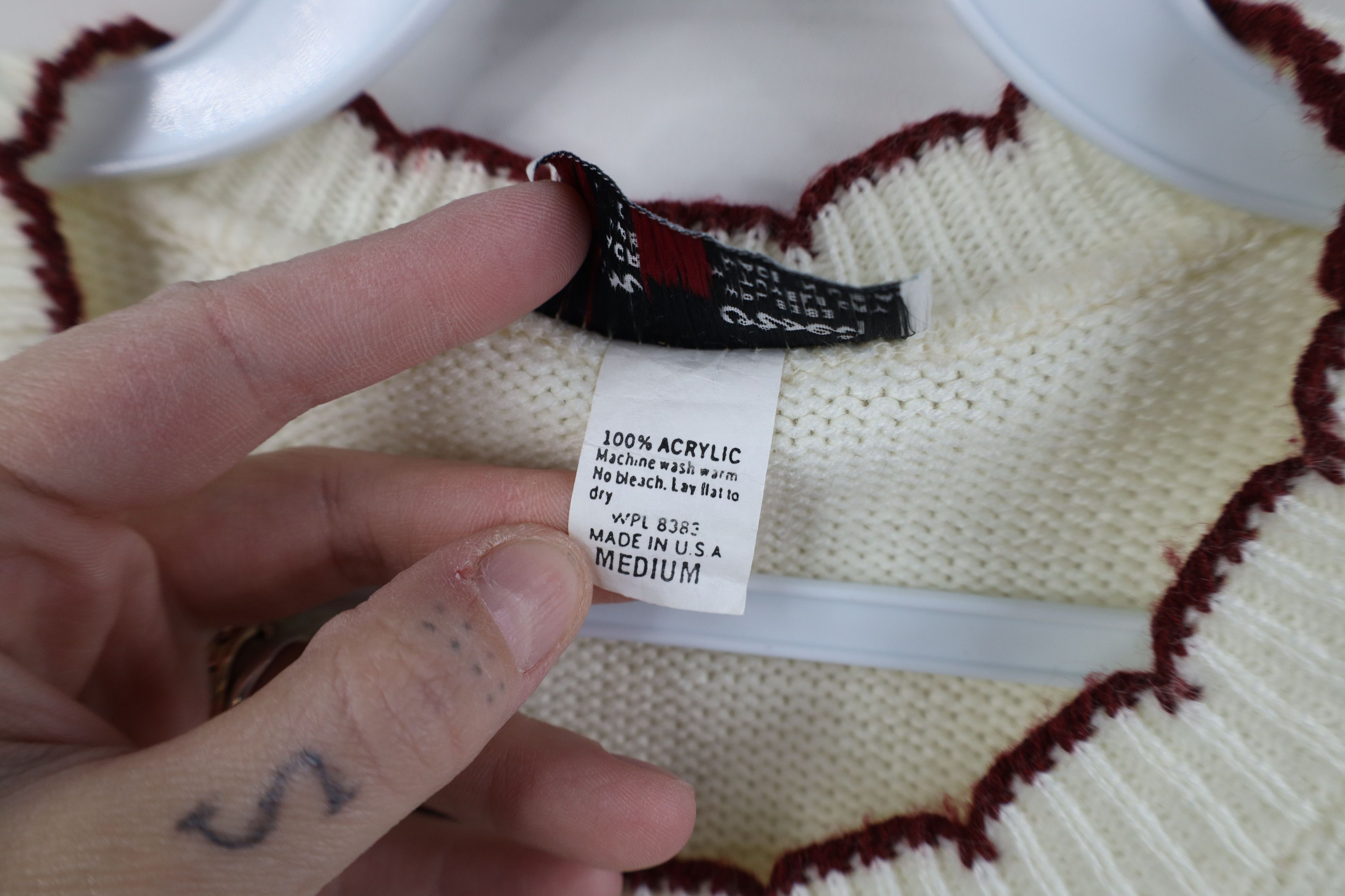 Vintage Vintage 70s Streetwear Knit Short Sleeve Sweater Cream USA Size M / US 6-8 / IT 42-44 - 9 Thumbnail