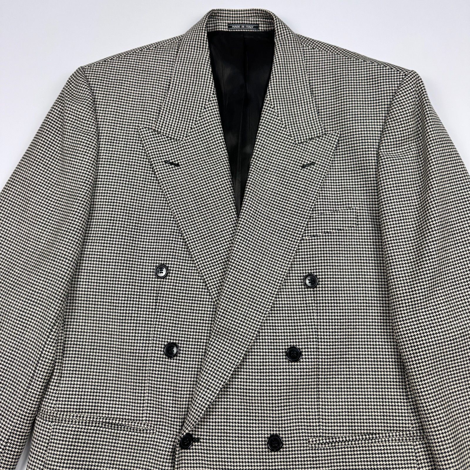 Zanetti Zanetti Italy DB Blazer 52R Silk Wool Houndstooth Sport Size 50R - 9 Thumbnail