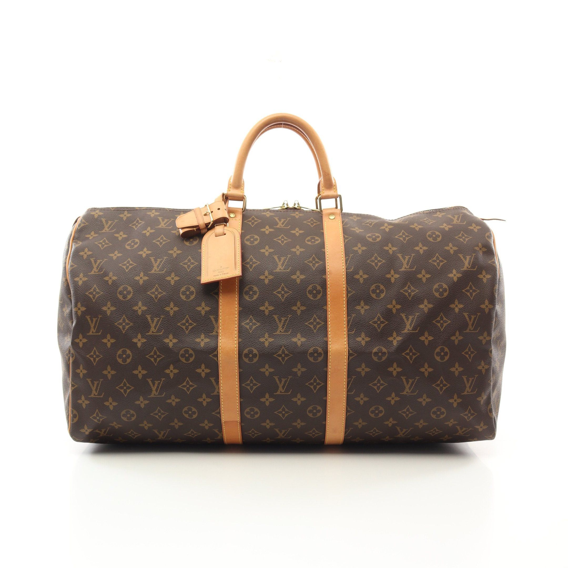 Louis Vuitton Louis Vuitton Keepall 55 Monogram Boston Bag Leather Brown Size ONE SIZE - 1 Thumbnail
