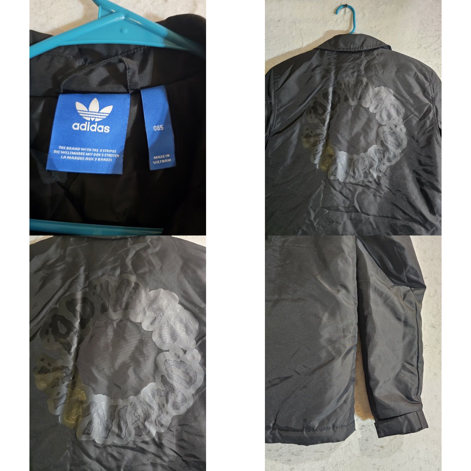Adidas Adidas Original Graffiti Black Coach Coat 03 Seoul Brand w/ The Three Stripes Sm - Adidas Originals Jacket, Coat, Graffiti, Black, Mens, Size S Size US S / EU 44-46 / 1 - 8 Thumbnail