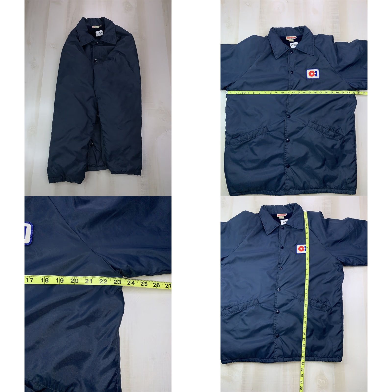 Vintage Hartwell Mens Navy Blue Fleece Lined Nylon Jacket Medium USA Made Size US M / EU 48-50 / 2 - 8 Thumbnail