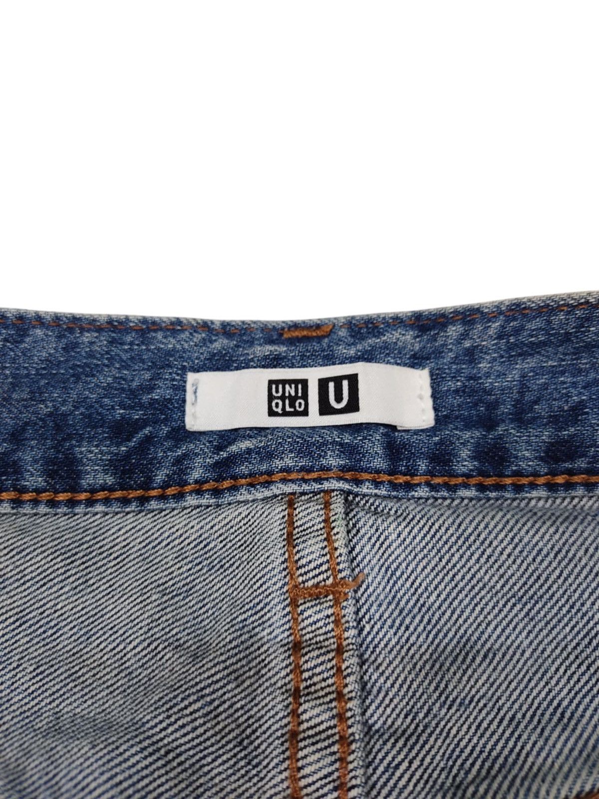 Japanese Brand × Uniqlo Uniqlo U Wide leg distressed Denim jacket Size 29" - 9 Thumbnail