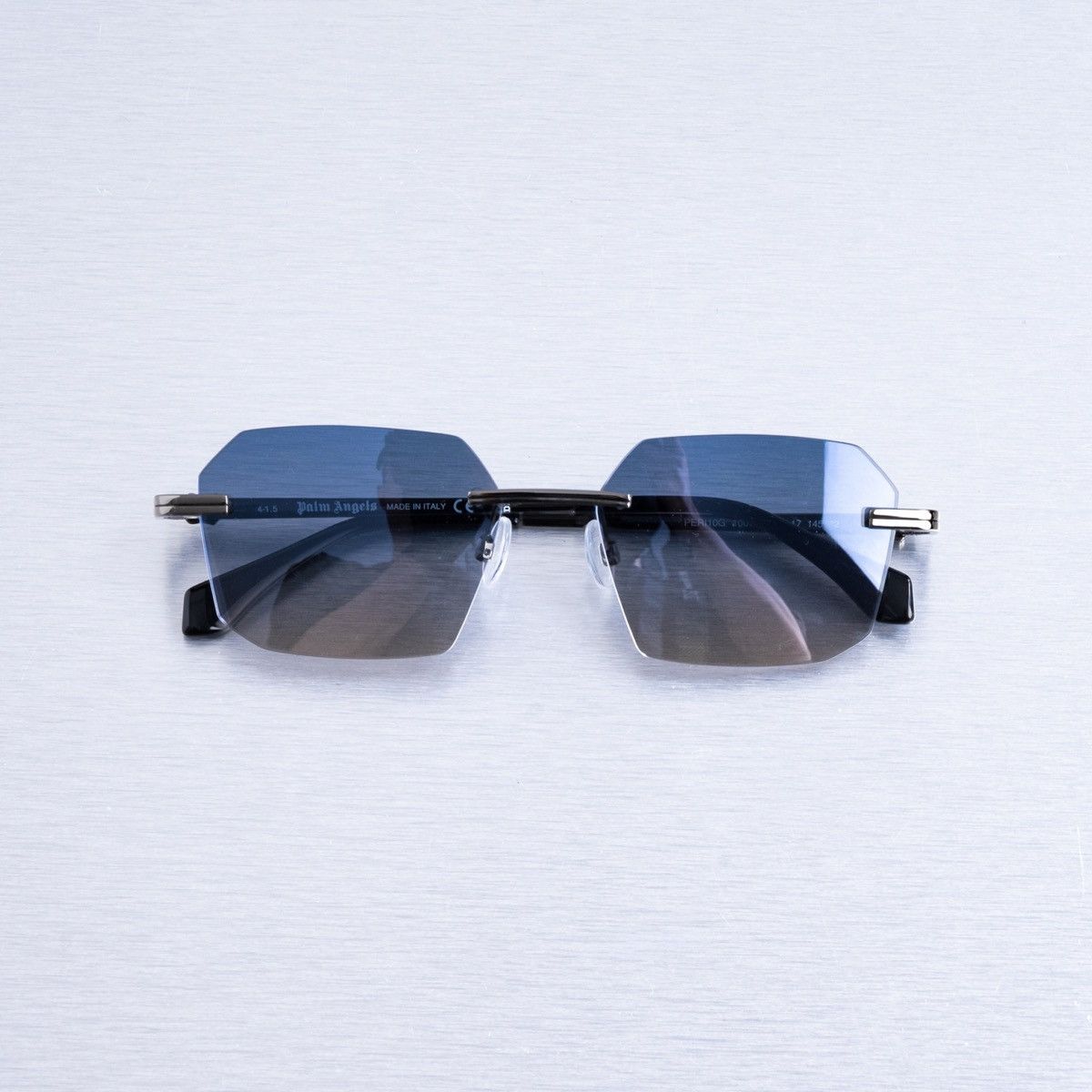 Palm Angels PALM ANGELS QUARTZ GUNMETAL BLUE GRADIENT SUNGLASSES Size ONE SIZE - 6 Thumbnail