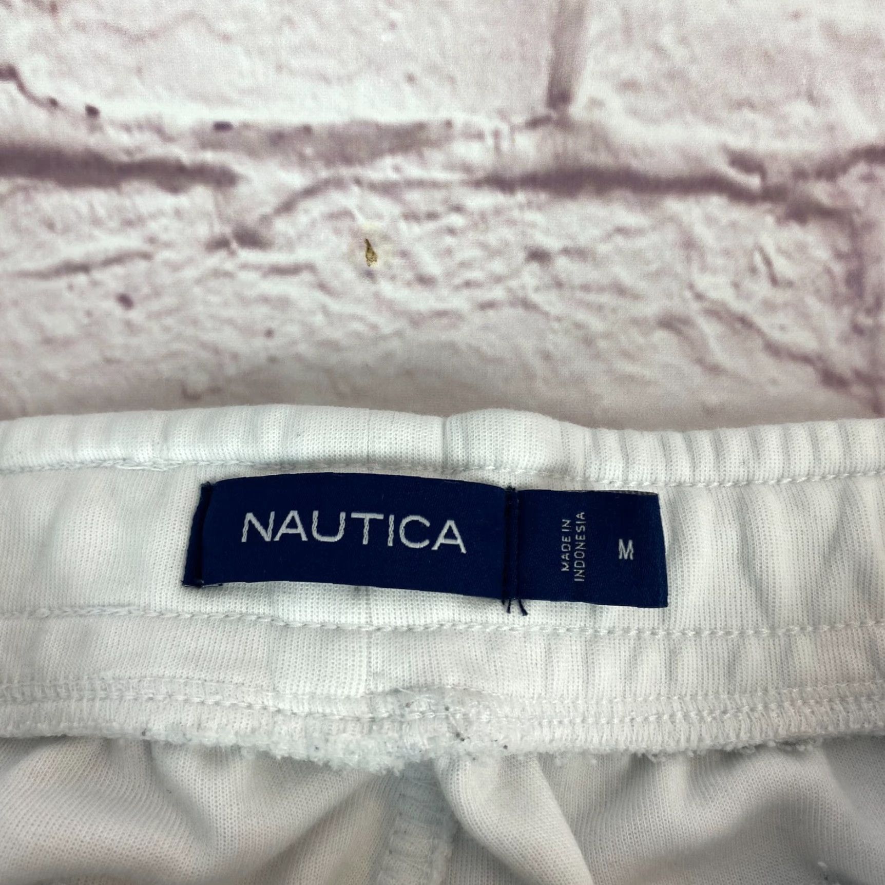Nautica Nautica Sweatpants White Mens Cropped Size M Competition Classic Logo Graphic Drawstring Tapered Size US 31 - 4 Thumbnail