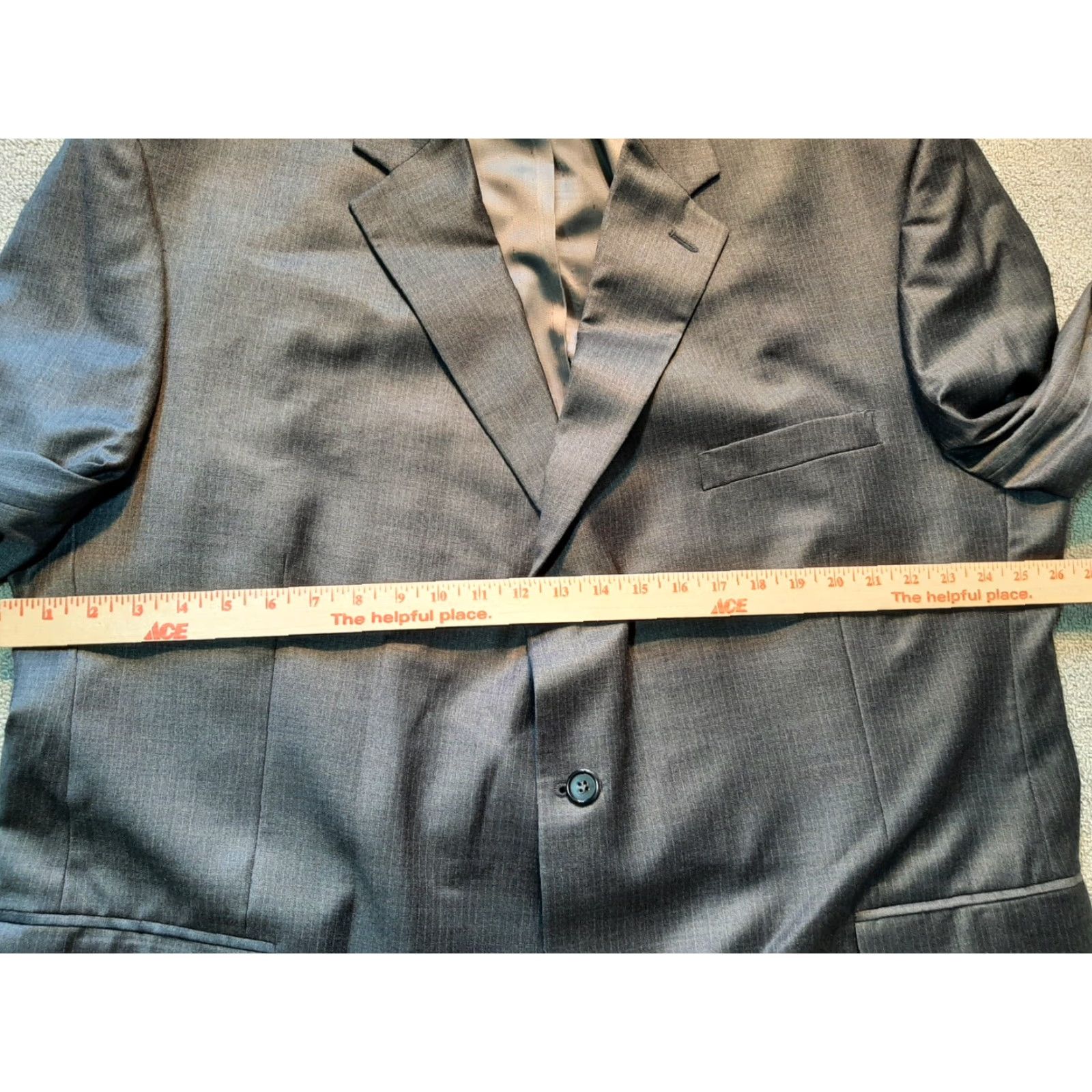 Vintage Rafael Blazer Jacket Suit Mens 54 / 49 R Gray Padded shoulders Size 54R - 3 Thumbnail