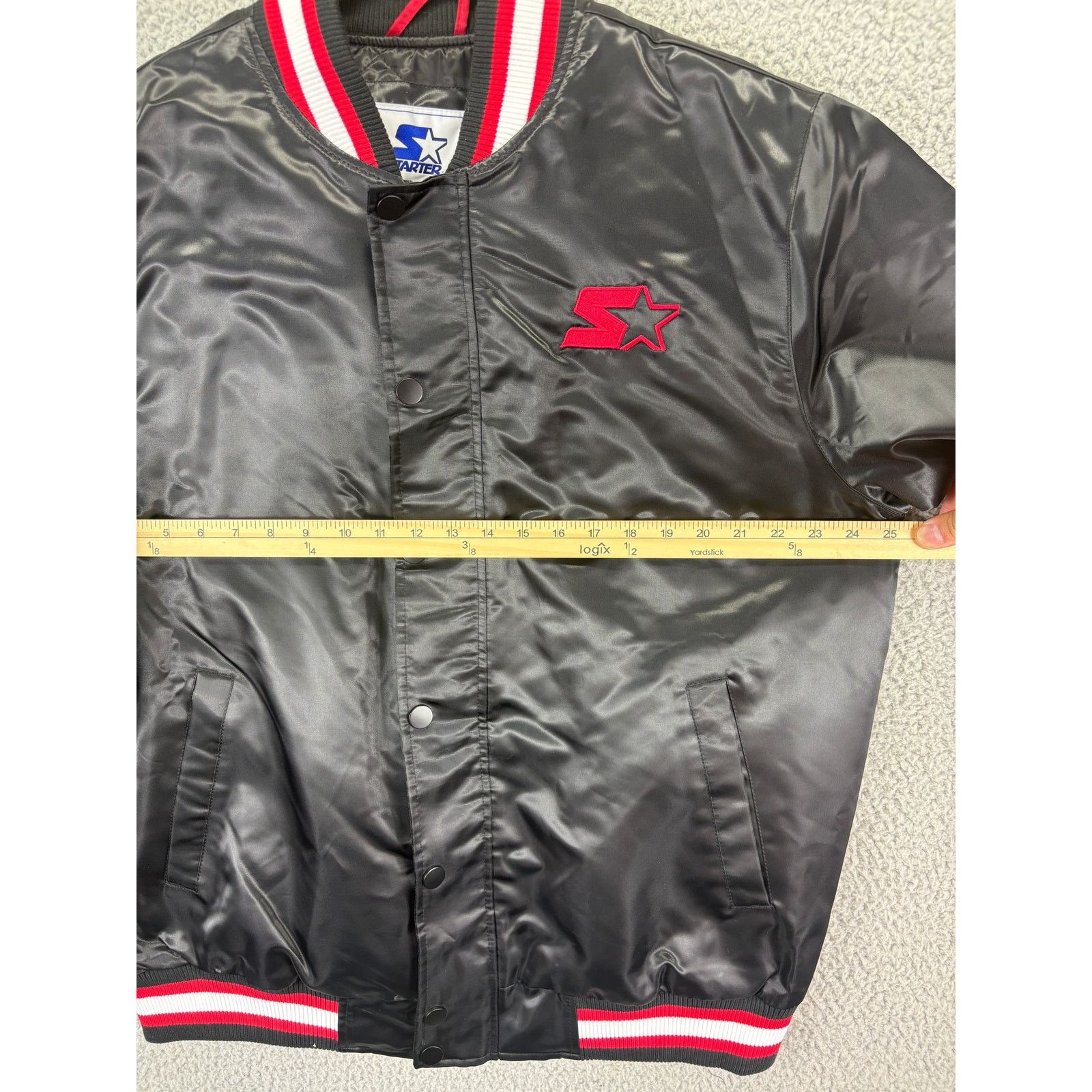 NFL Starter Retro Satin Varsity Bomber Jacket Mens Large Black Size US L / EU 52-54 / 3 - 4 Thumbnail