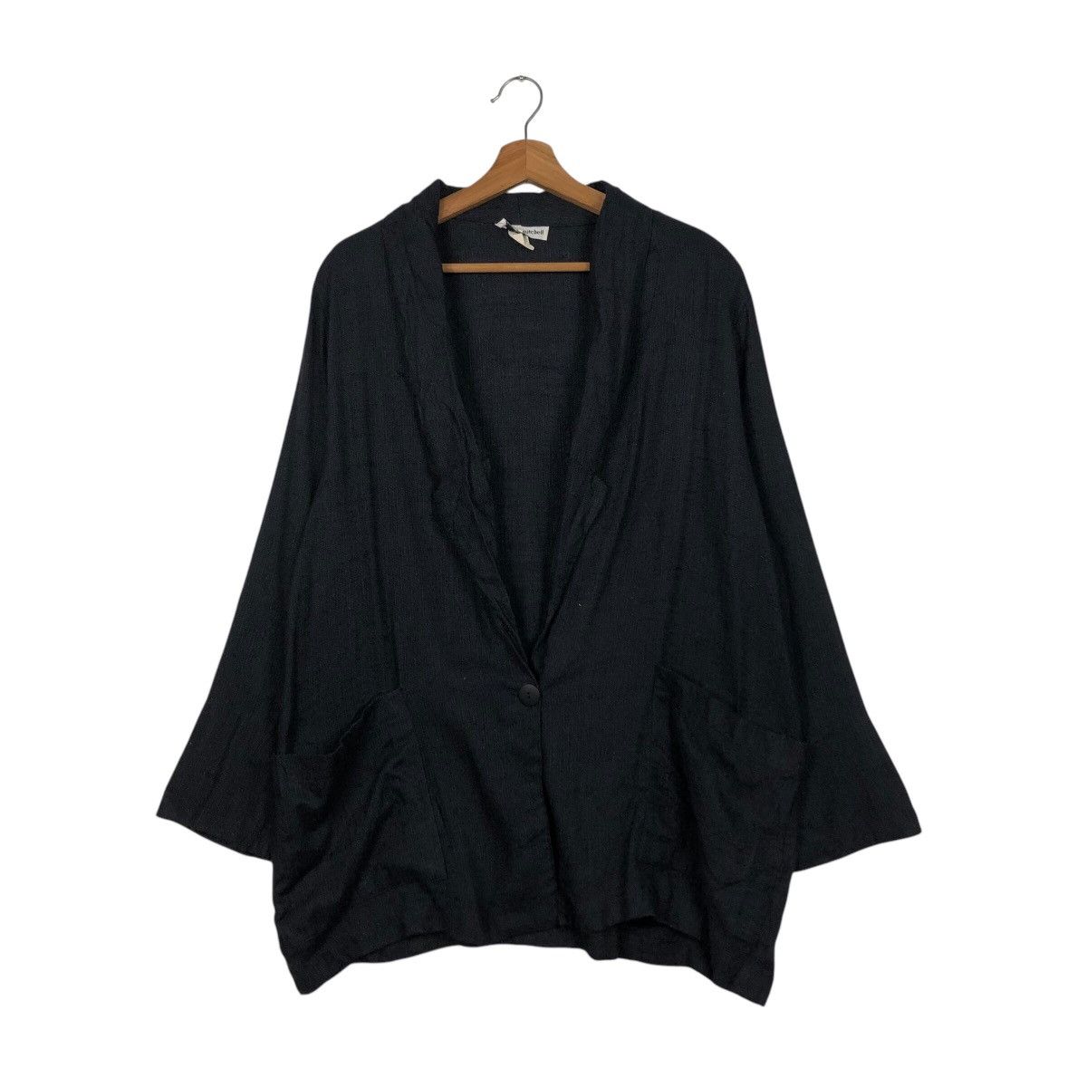 Designer × Japanese Brand × Vintage 📌Rich Black Chore Work Jacket Kenneth Mitchell Issey Miyake Size US M / EU 48-50 / 2 - 2 Thumbnail
