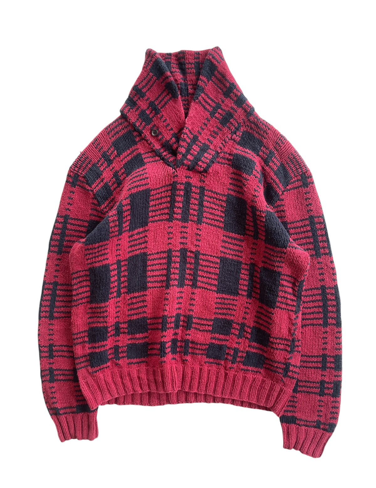 Polo Ralph Lauren RARE❗️Vintage Polo RL Plaid High Neck Sweater Size US XL / EU 56 / 4 - 2 Thumbnail