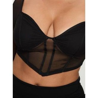 PRINCESS POLLY Princess Polly Maranta Long Sleeve Top Black Curve Size 14 Size XL / US 12-14 / IT 48-50 - 2 Thumbnail