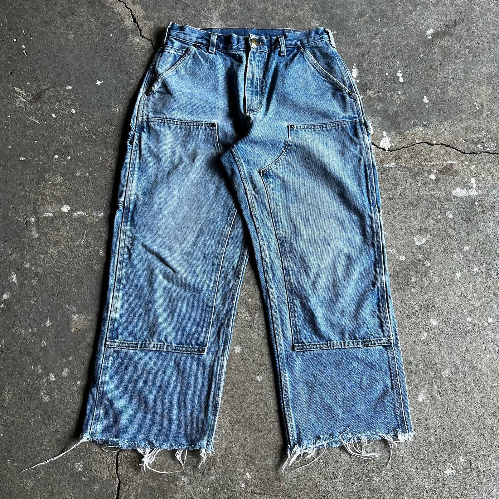 Carhartt × Vintage Carhartt denim blue jean double knee work carpenter pants Size US 29 - 1 Thumbnail