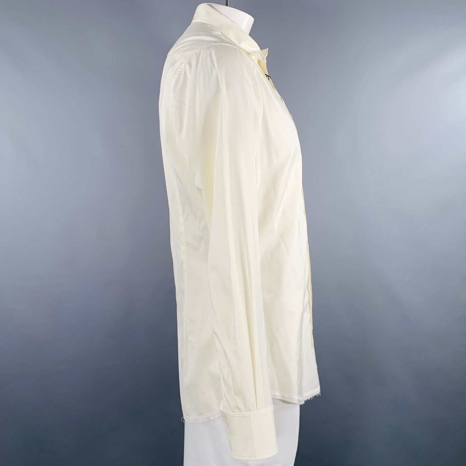 Tom Rebl TOM REBL L Beige Cotton Blend Button Up Long Sleeve Shirt Size US L / EU 52-54 / 3 - 3 Thumbnail