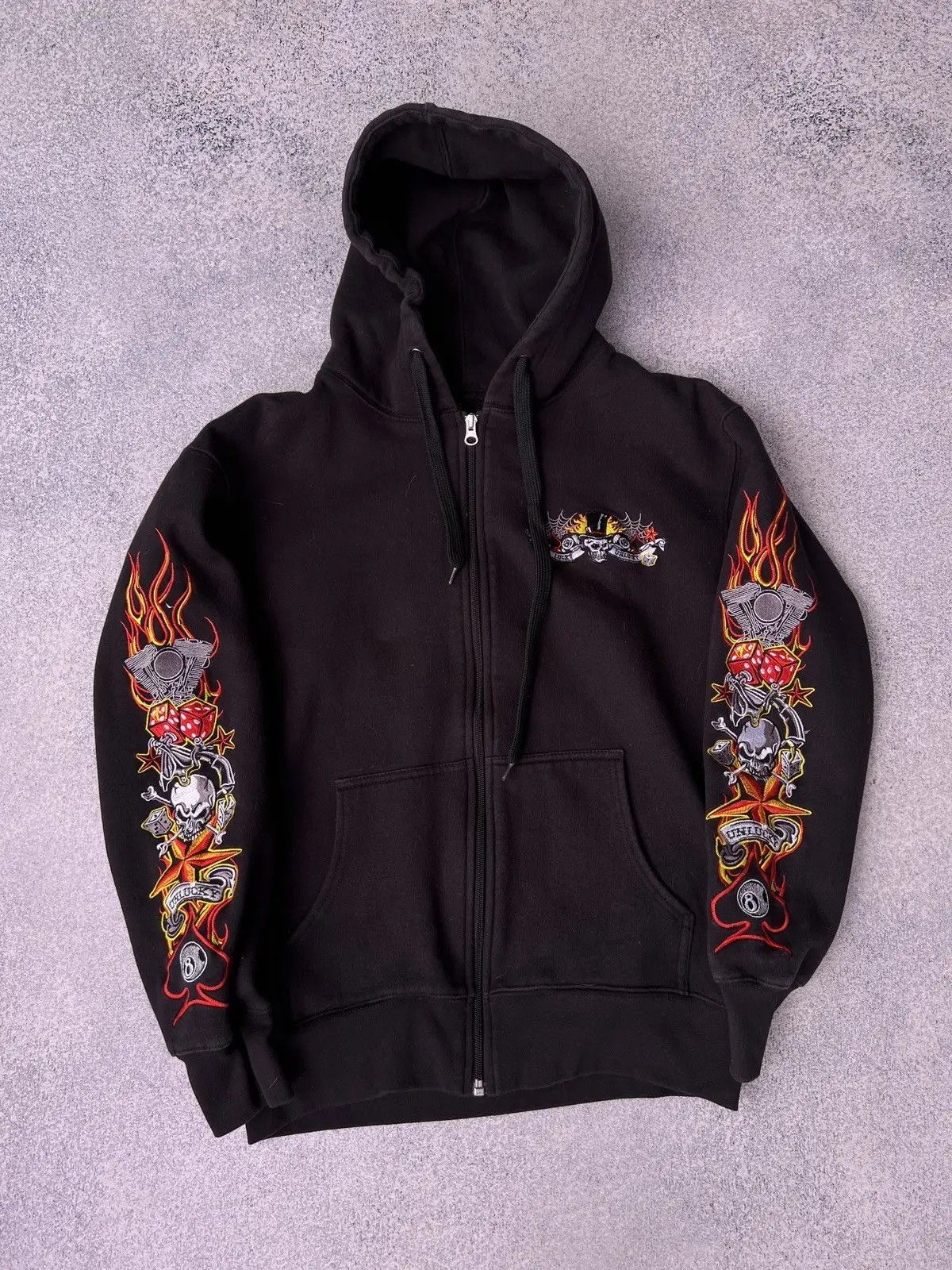 Japanese Brand × Vintage Vintage Lucky Unlucky Ed Hardy Style Women’s zip hoodie Size M / US 6-8 / IT 42-44 - 3 Thumbnail