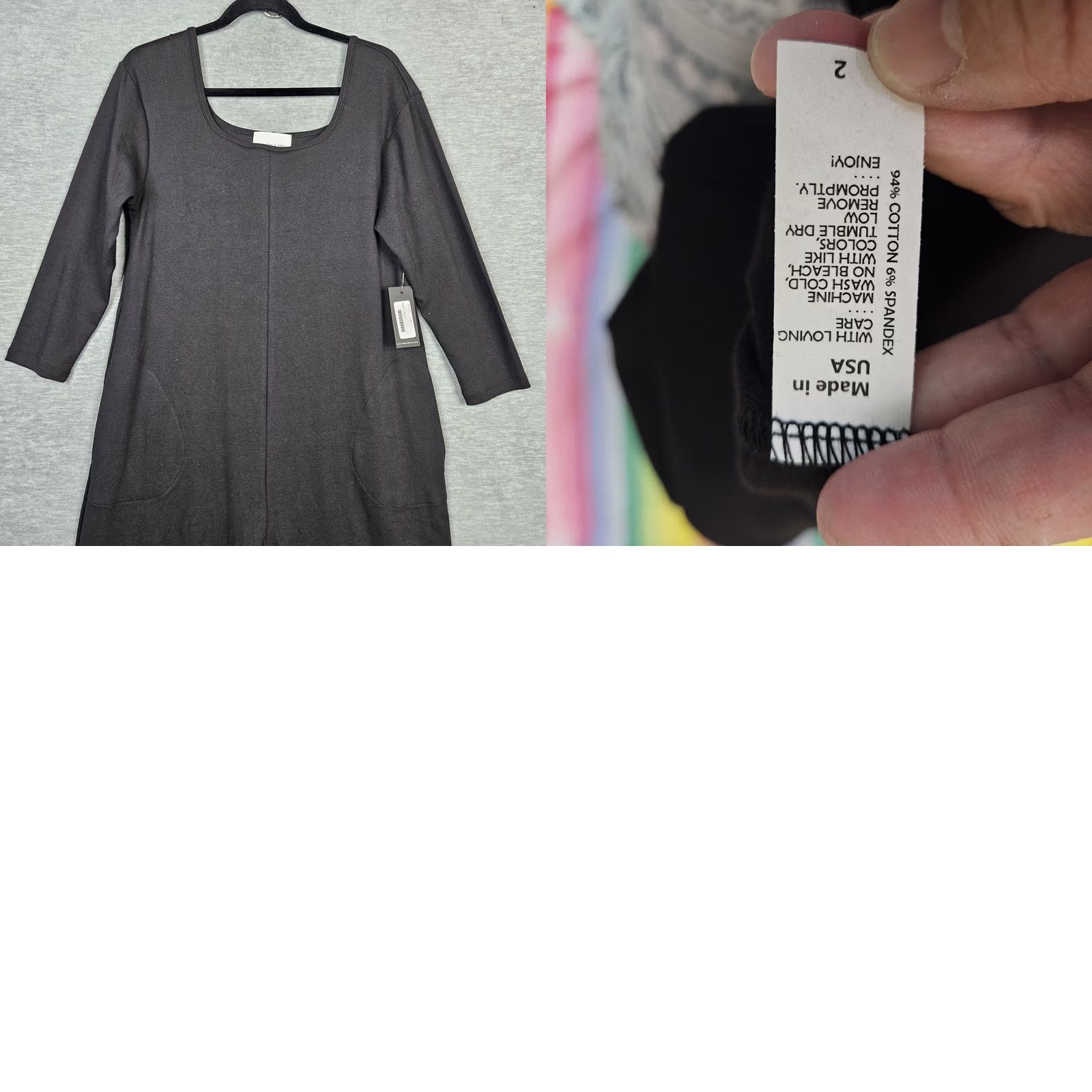 Vintage Alex & Harry Black Bree 3/4 Sleeve Wide Leg Jumpsuit Women's Size 2 NEW Size 26" / US 2 / IT 38 - 8 Thumbnail